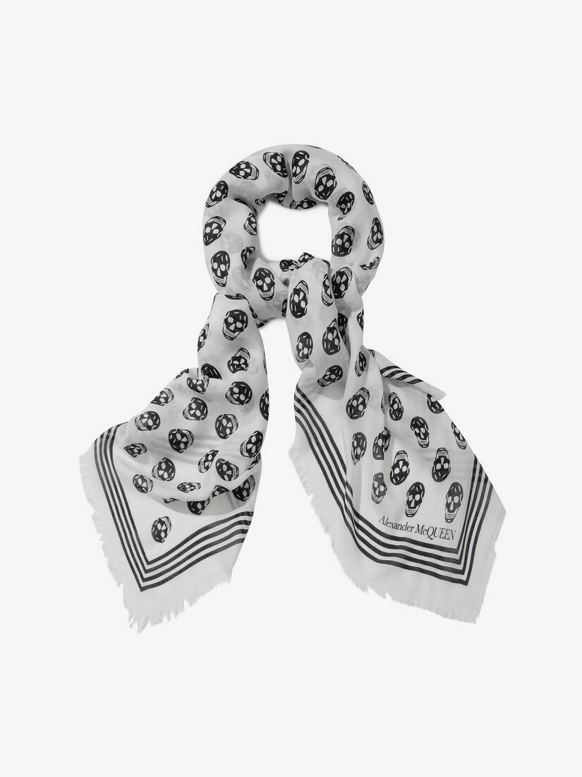 Biker Skull Scarf in Ivory - 2