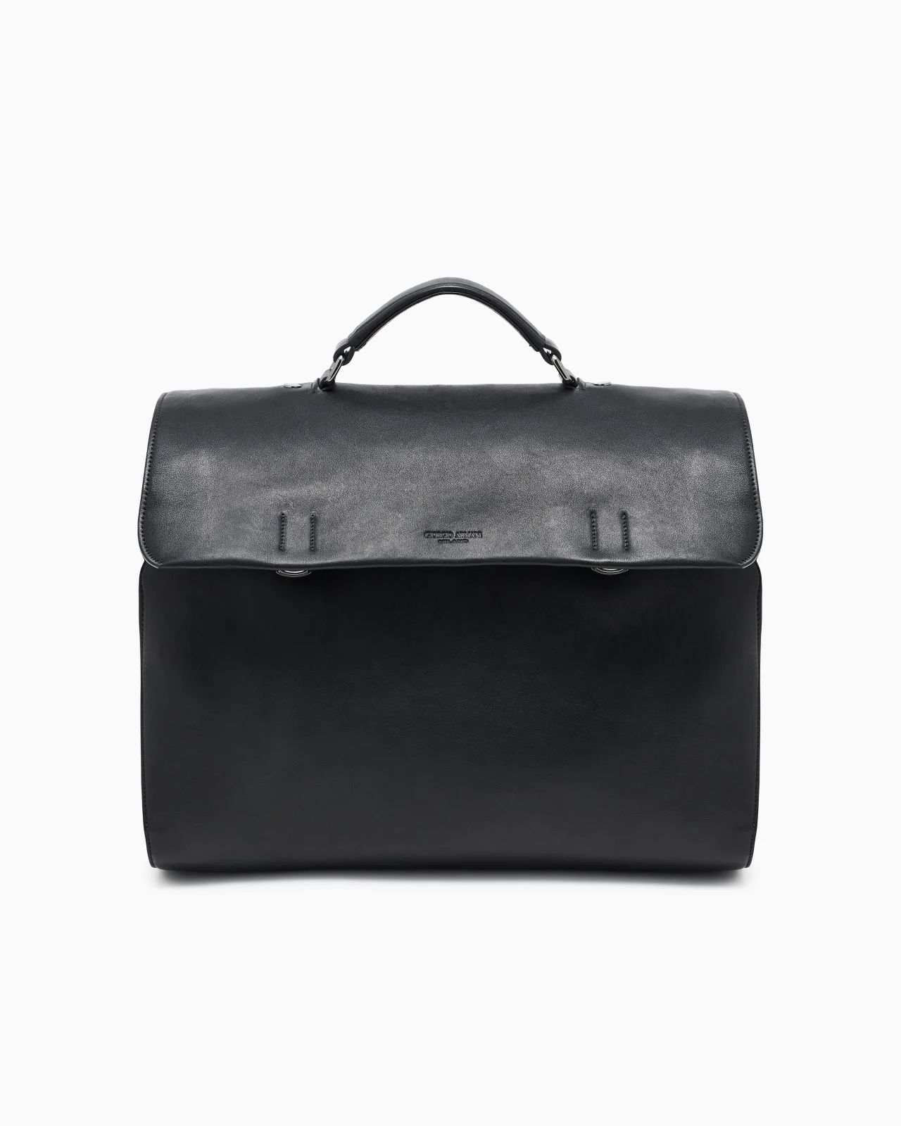 LEATHER BRIEFCASE WITH FLAP AND TOP HANDLE - 1