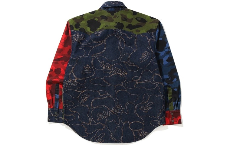 A Bathing Ape x Levis Crossover SS21 Camouflage Long Sleeves Shirt 'Multicolor' 1H23-131-904 - 2