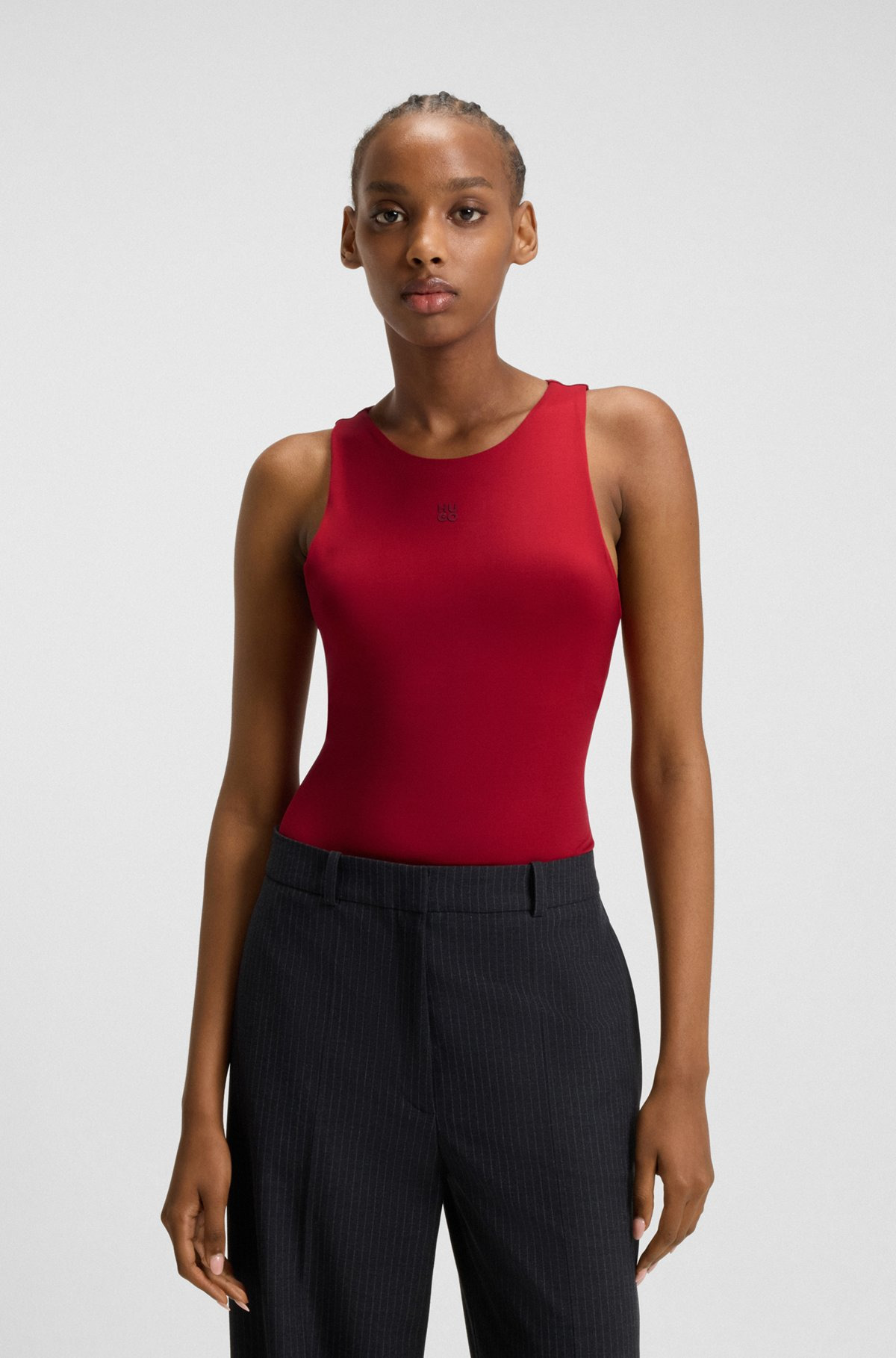STRETCH-JERSEY BODYSUIT WITH STACKED LOGO - 2