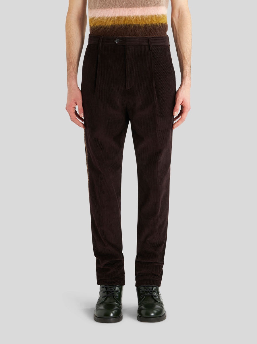 COTTON VELVET TROUSERS WITH BAND - 2