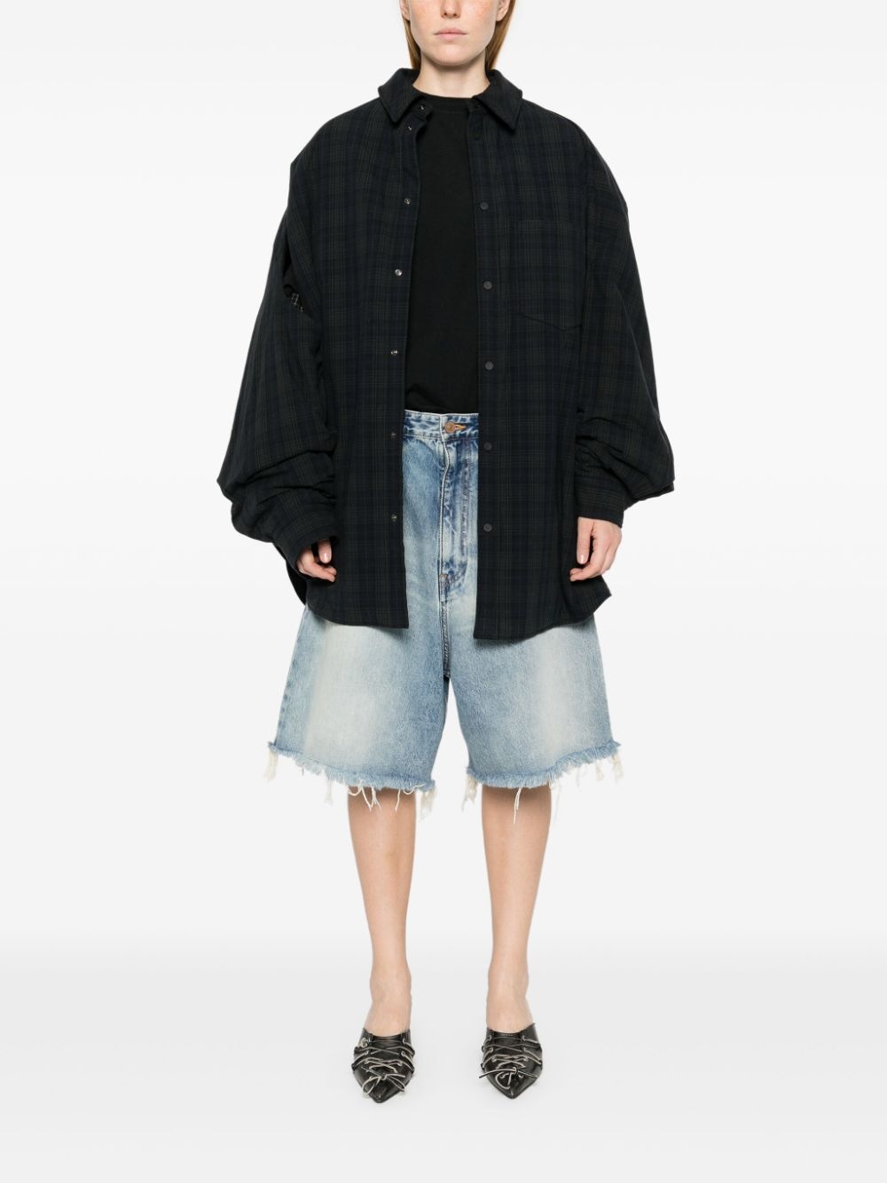 checked-pattern long-sleeve shirt - 3
