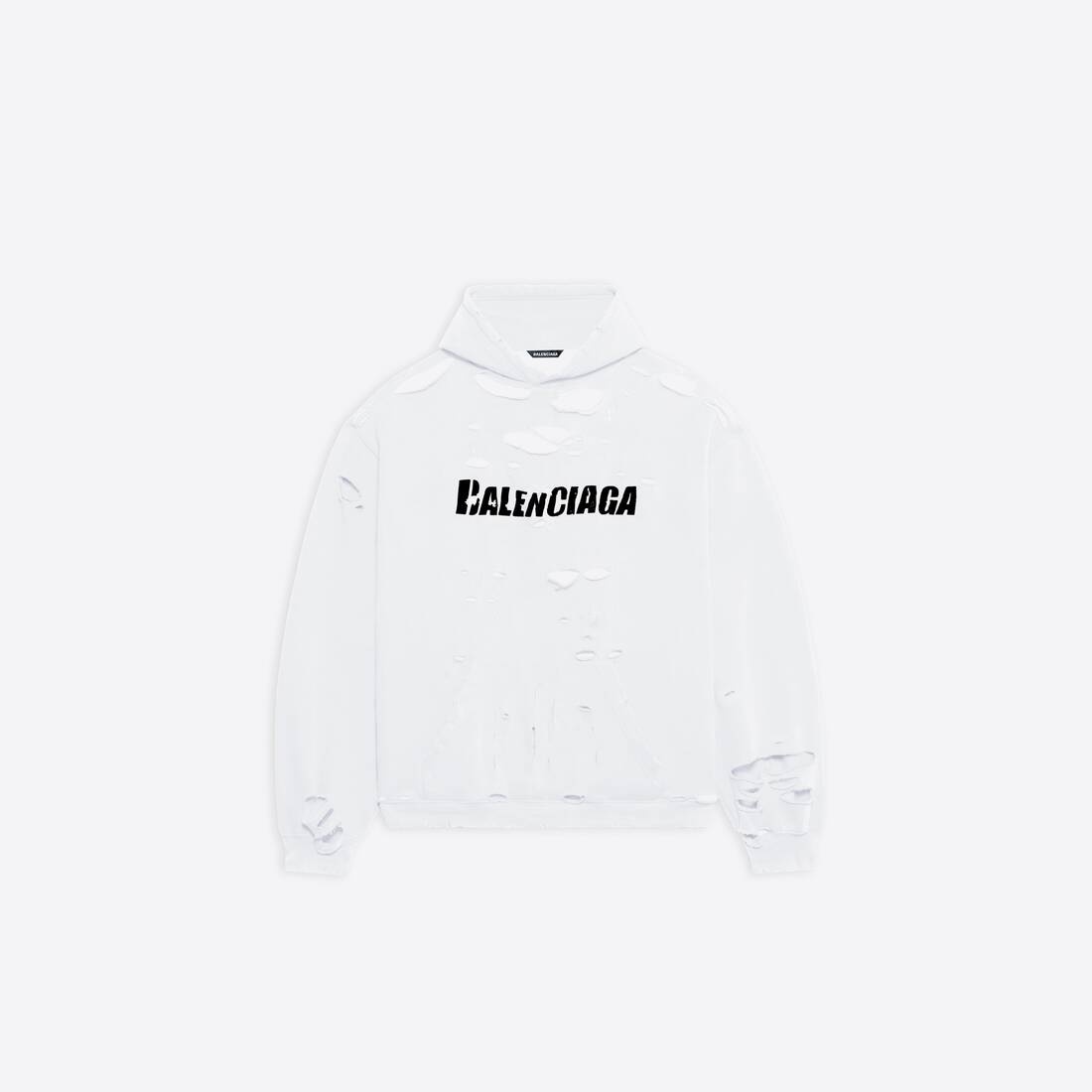 Destroyed Hoodie in White - 1