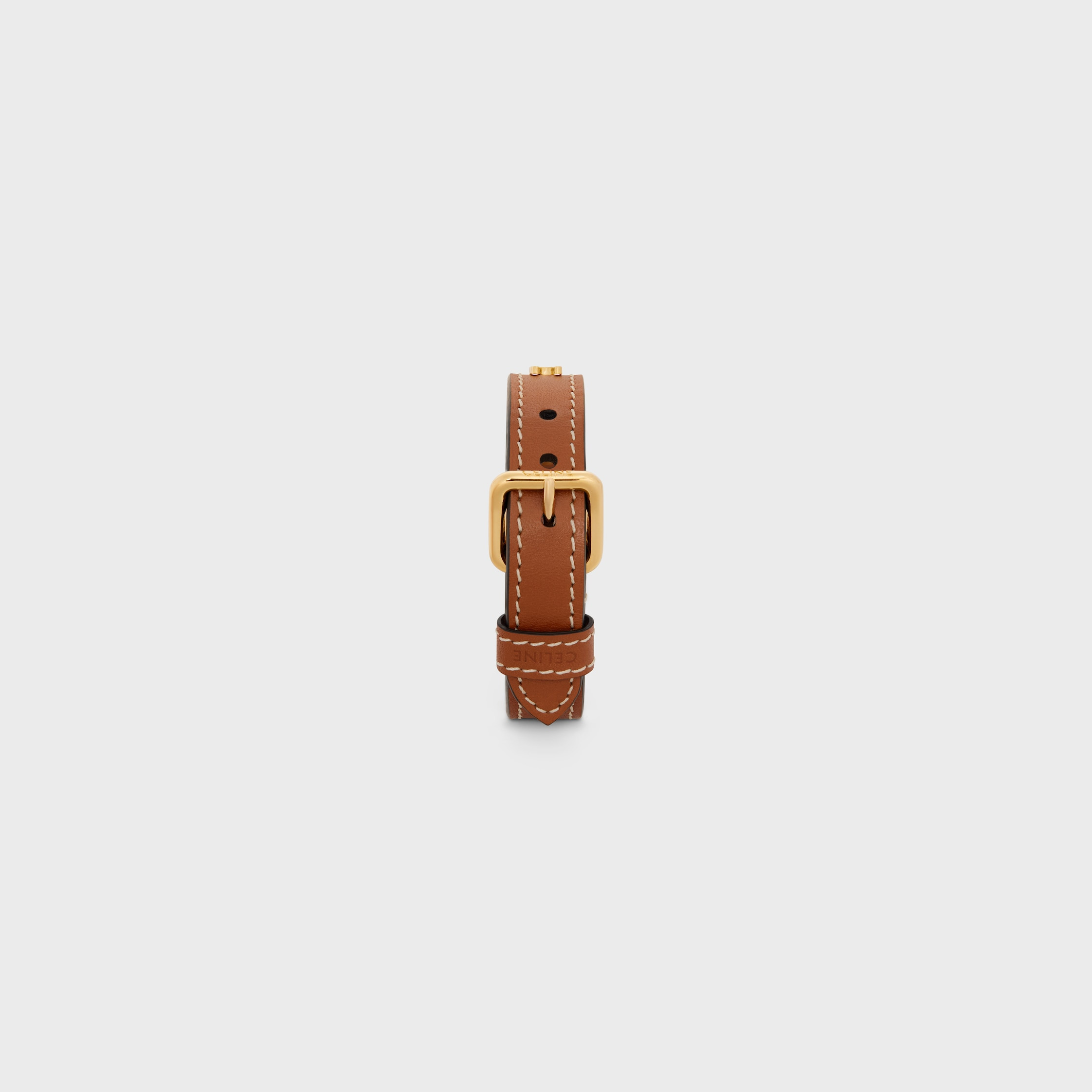 Les Cuirs Celine Bracelet in Calfskin and Brass with Gold Finish - 3