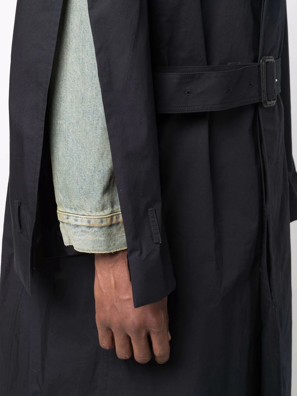 layered cotton trench coat - 5