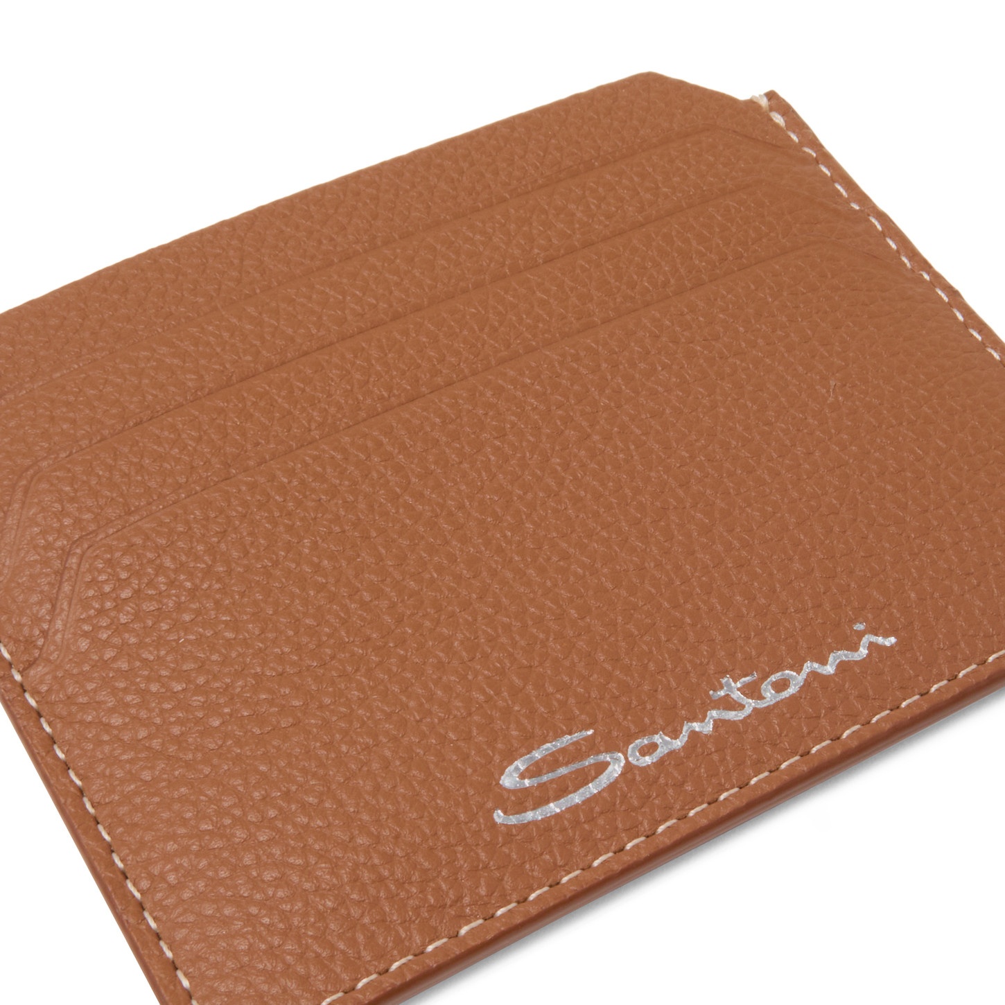 Light brown tumbled leather credit card holder - 2