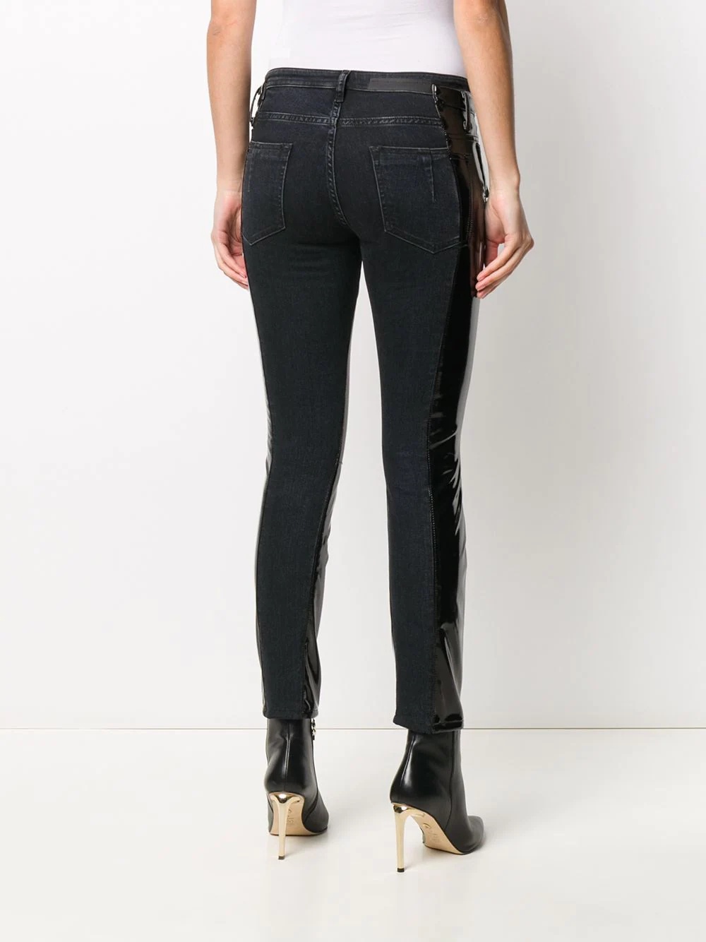 two-tone slim-fit trousers - 4