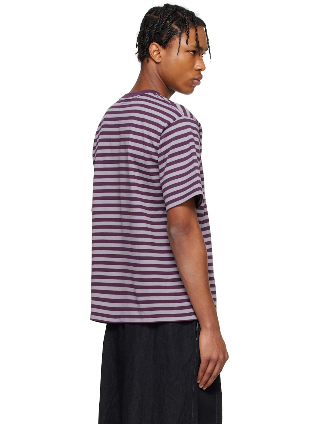 Purple Cotton Stripe T-shirt - 3
