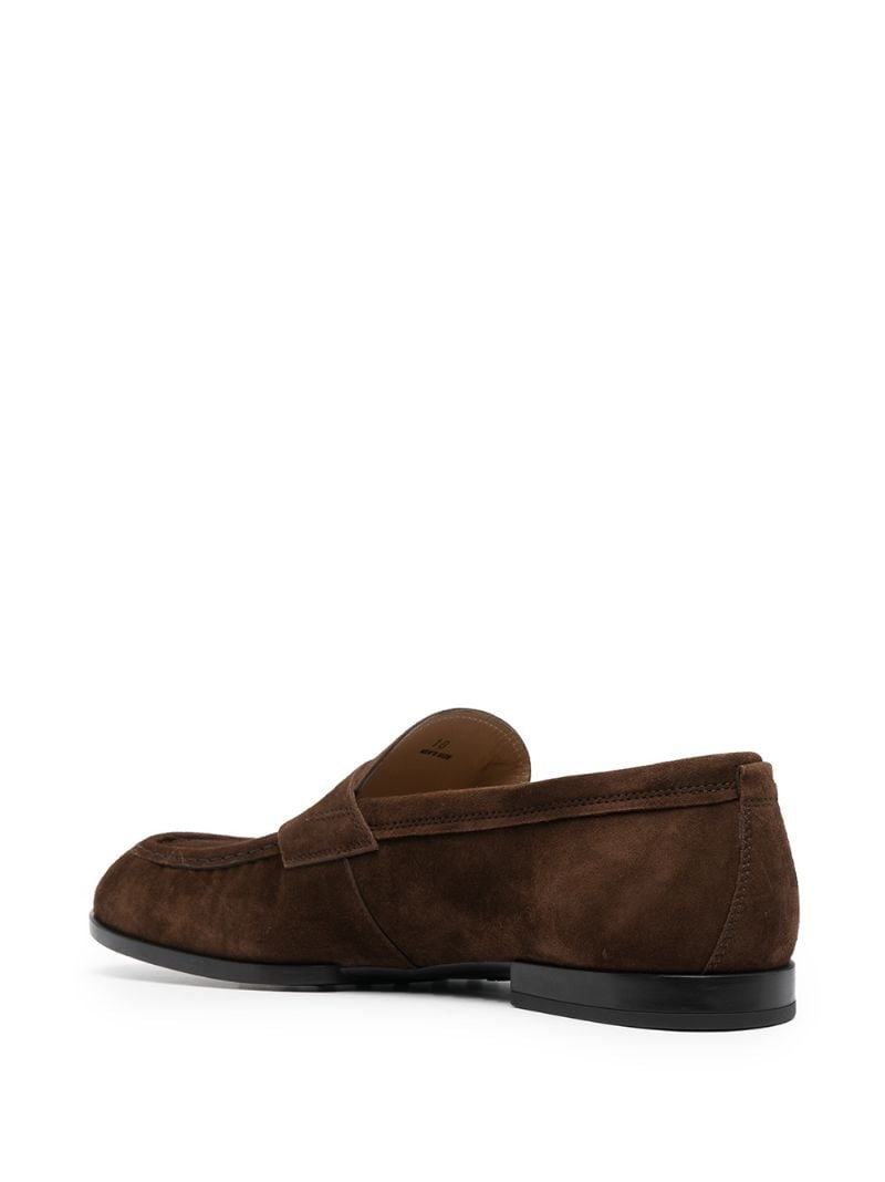 leather low-heel loafers - 3