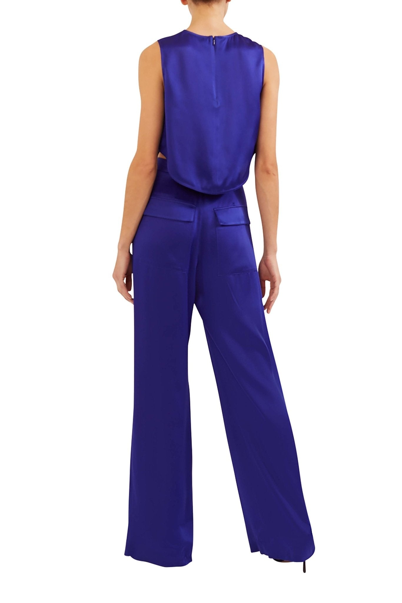 Satin Cropped Round Hem Tank - 2