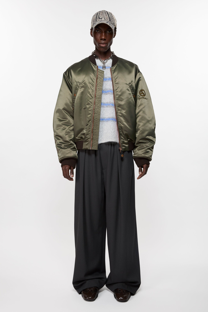 Acne Studios Bomber jacket logogram - Military green outlook