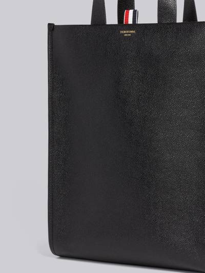 Thom Browne Black Pebble Grain Leather Shoulder Strap Tote outlook