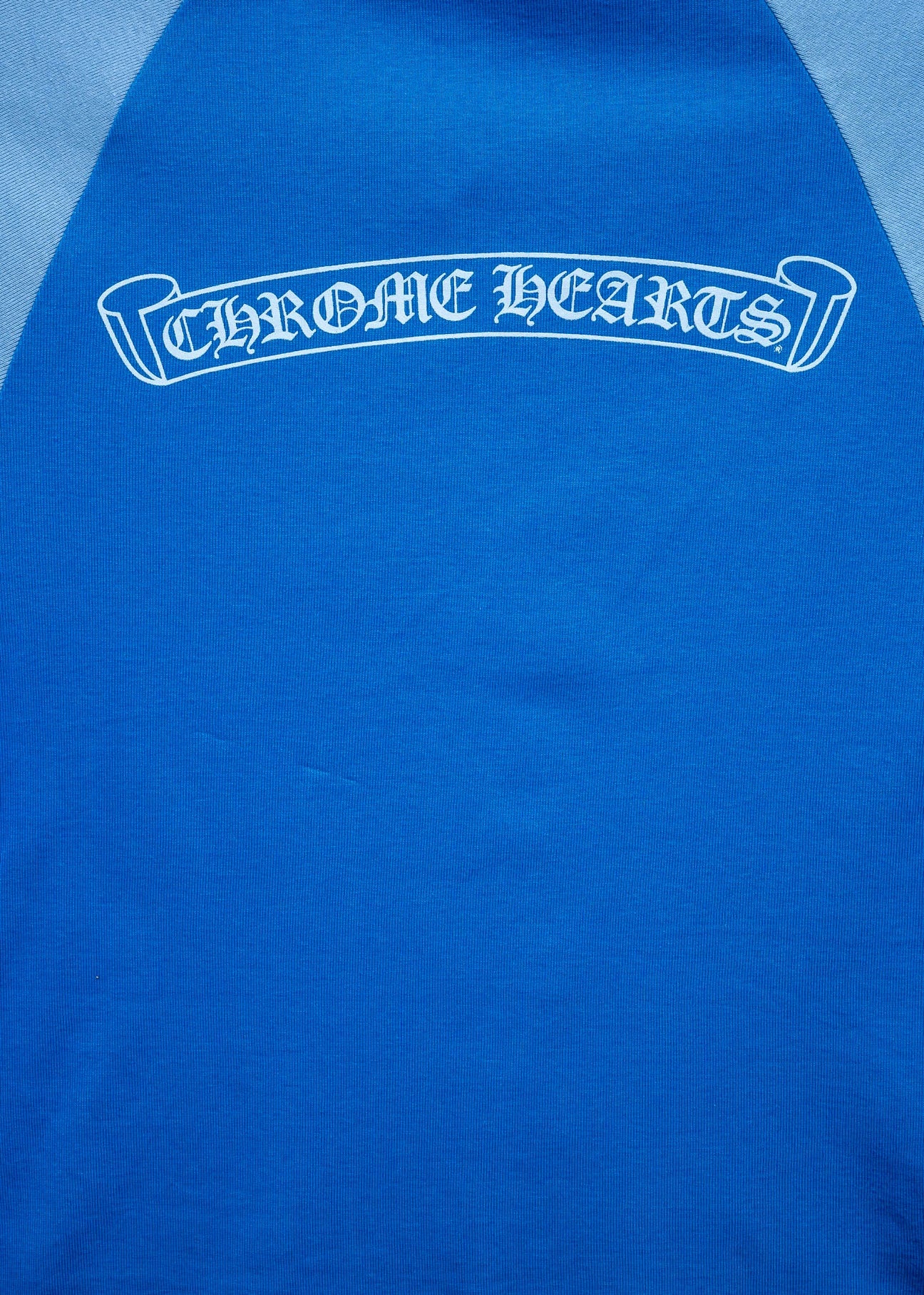 Chrome Hearts CH Two Tone Blue Womens Scroll Baseball Tee - 4