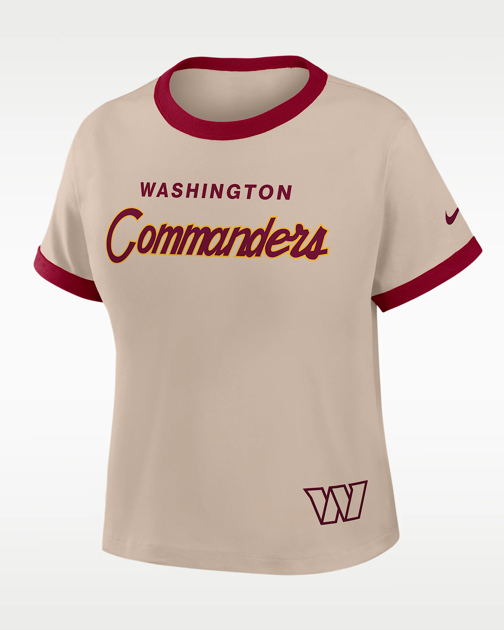 Washington Commanders Rewind Ringer Mod Women's Nike NFL Cropped T-Shirt - 1