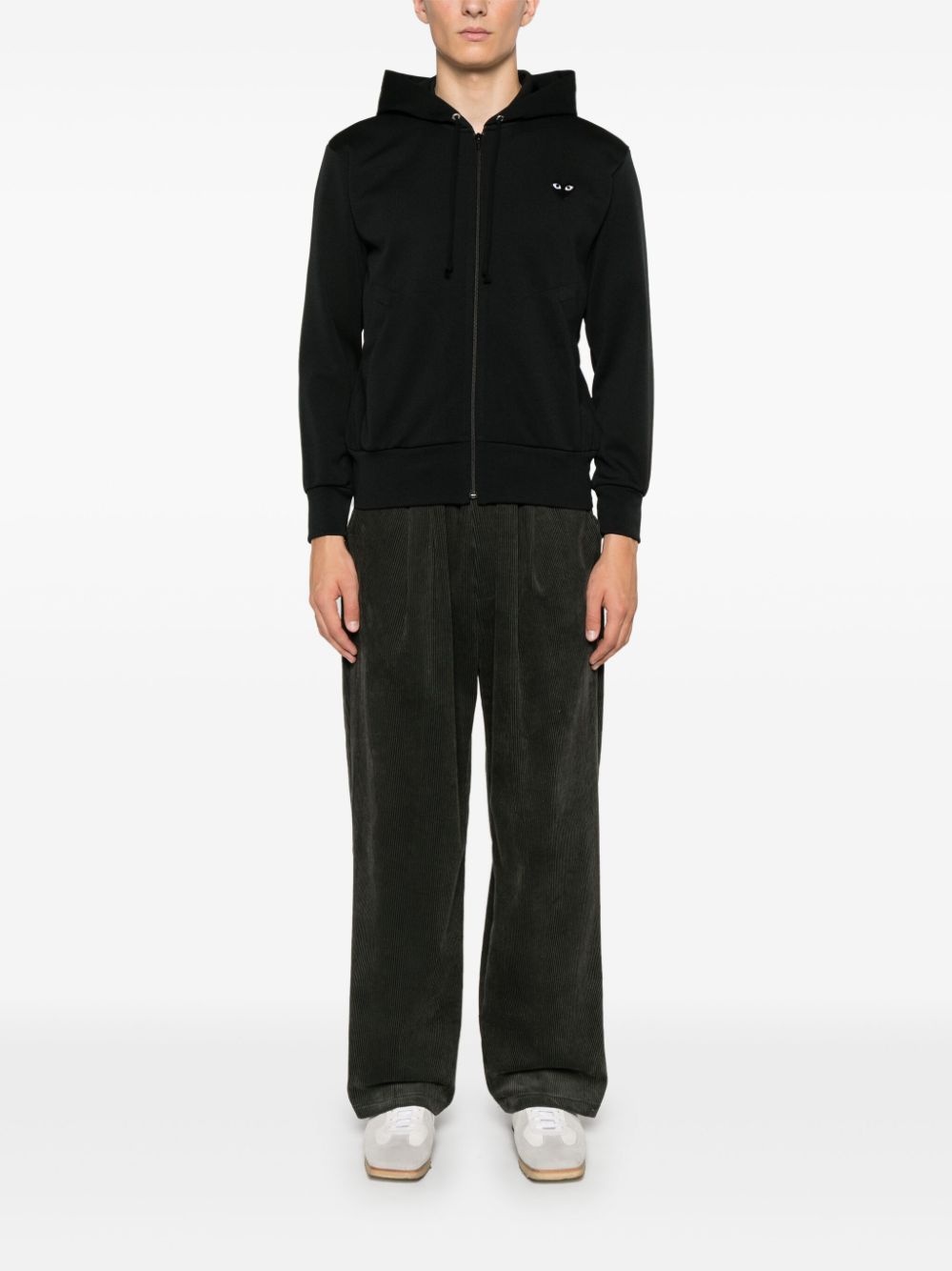 heart-patch zipped hoodie - 3