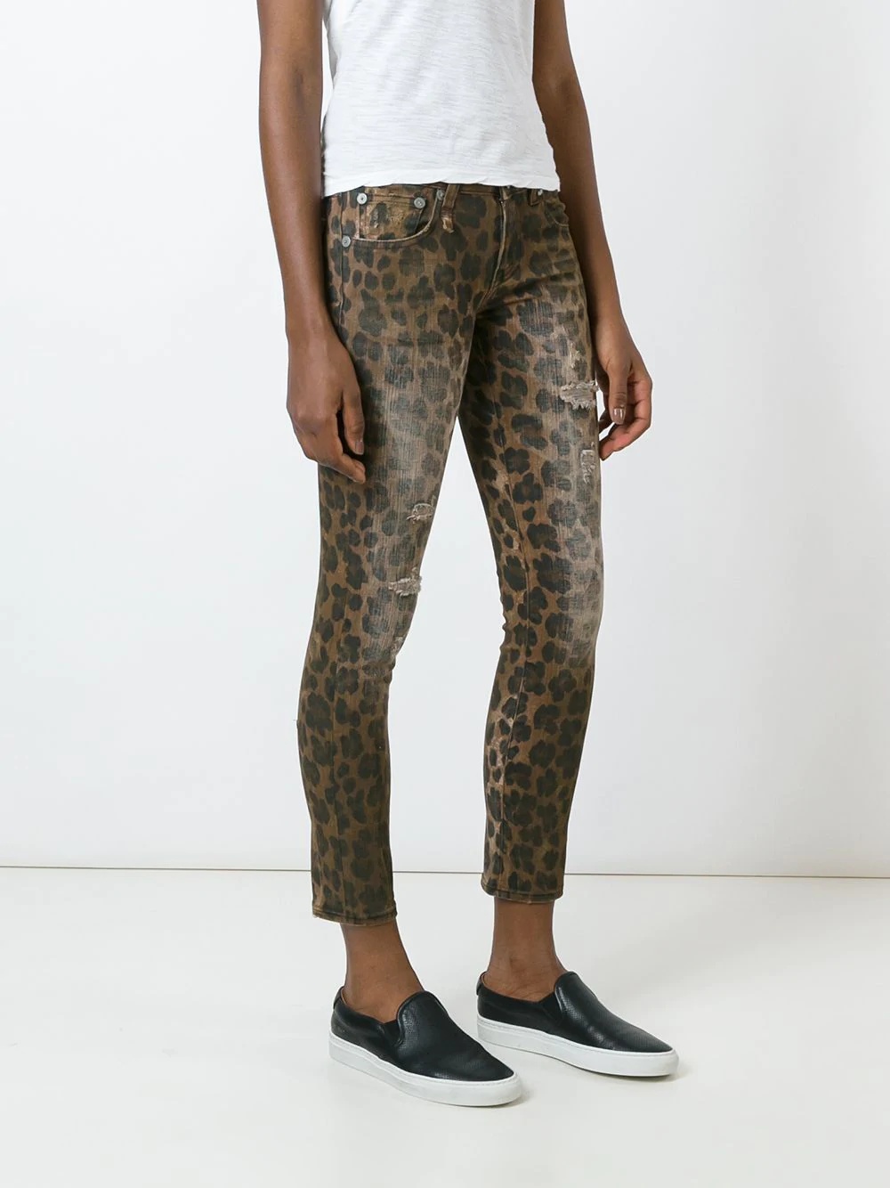 leopard print skinny jeans - 3