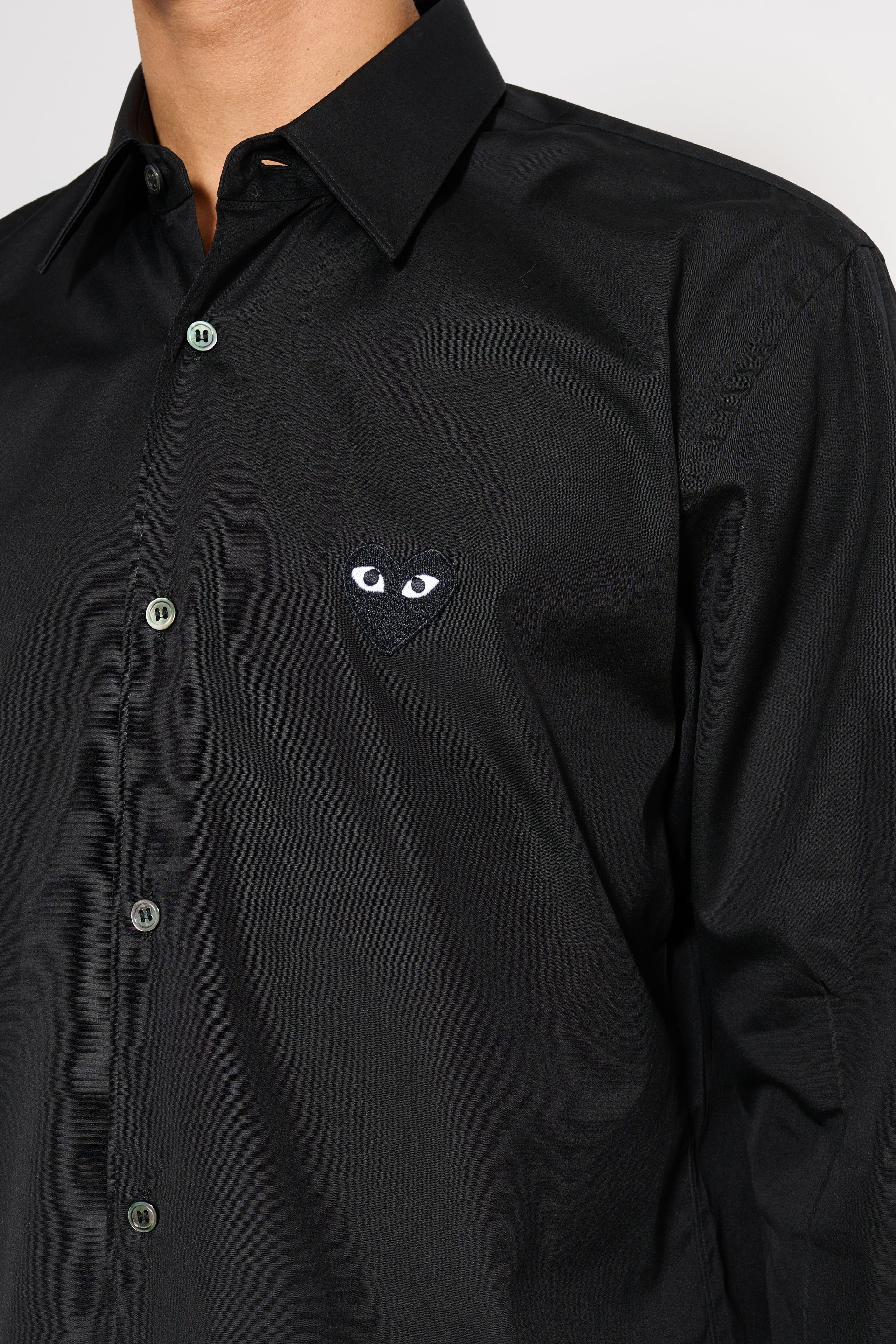 COMME DES GARÇONS PLAY SMALL HEART SHIRT BLACK - 5