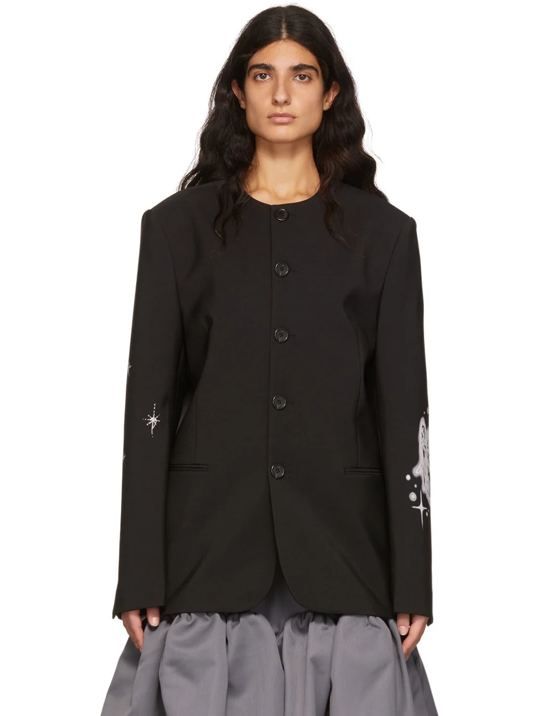 Black Polyester Jacket - 1