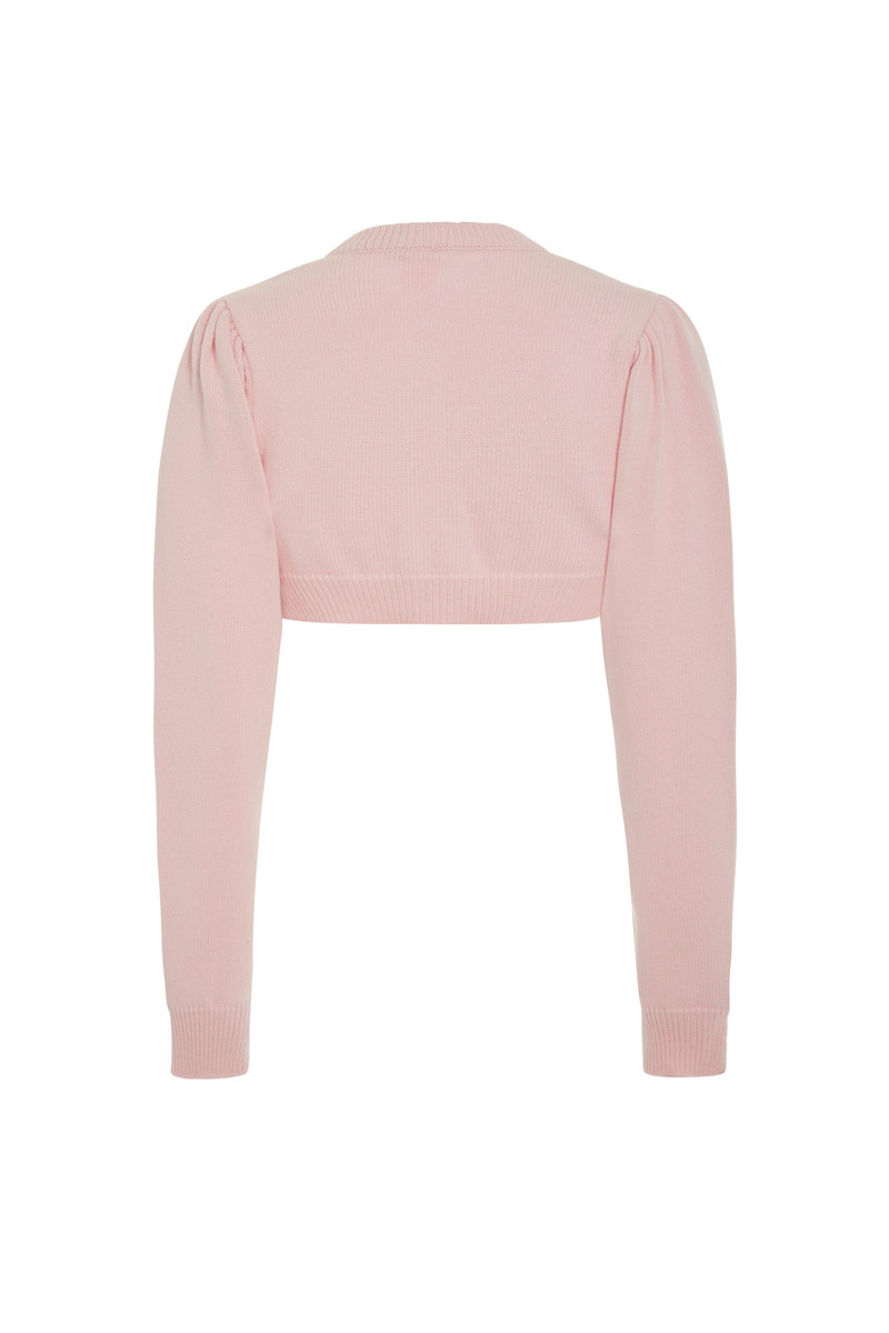 DIAMOND KNITTED CROPPED CARDIGAN WITH EMBROIDERY 2