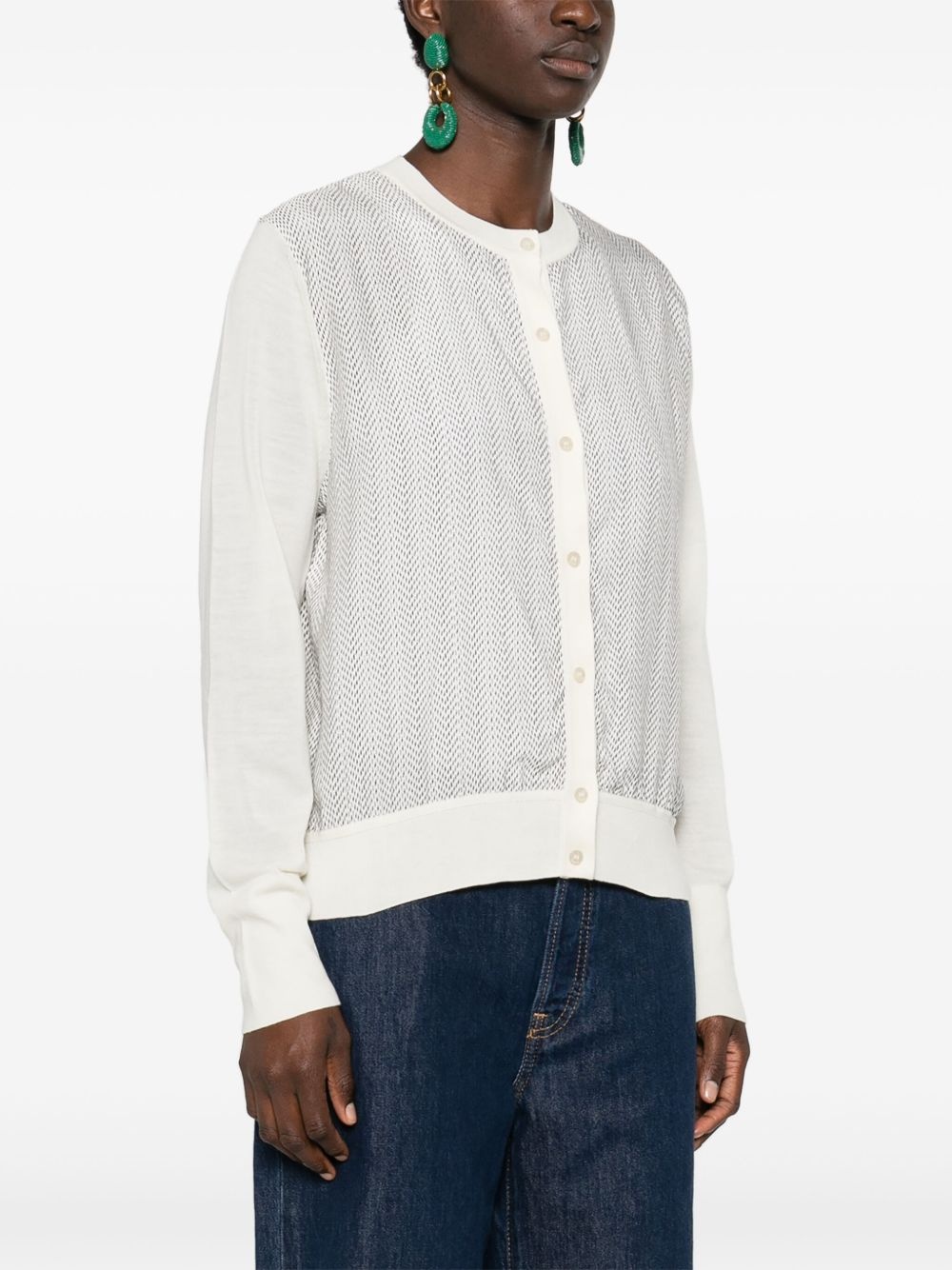 knitted-edge panelled jacket - 3