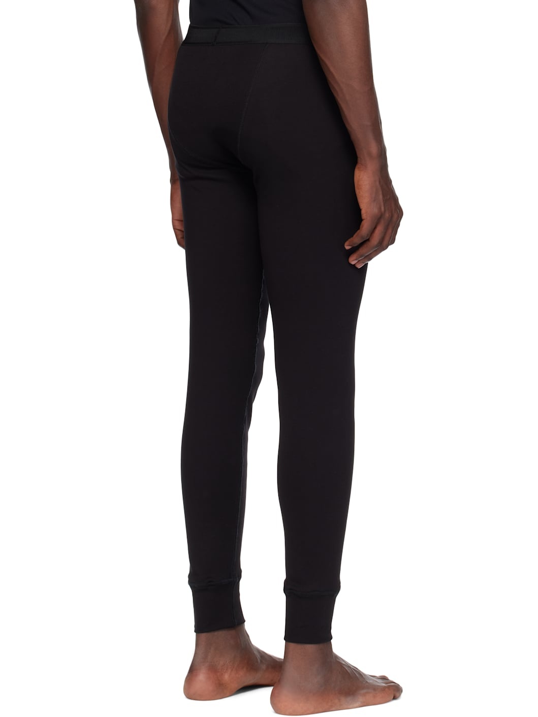 Black Jacquard Long Underwear - 3