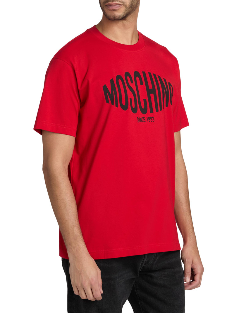 Men's Logo Cotton Crewneck T-Shirt - Red 4