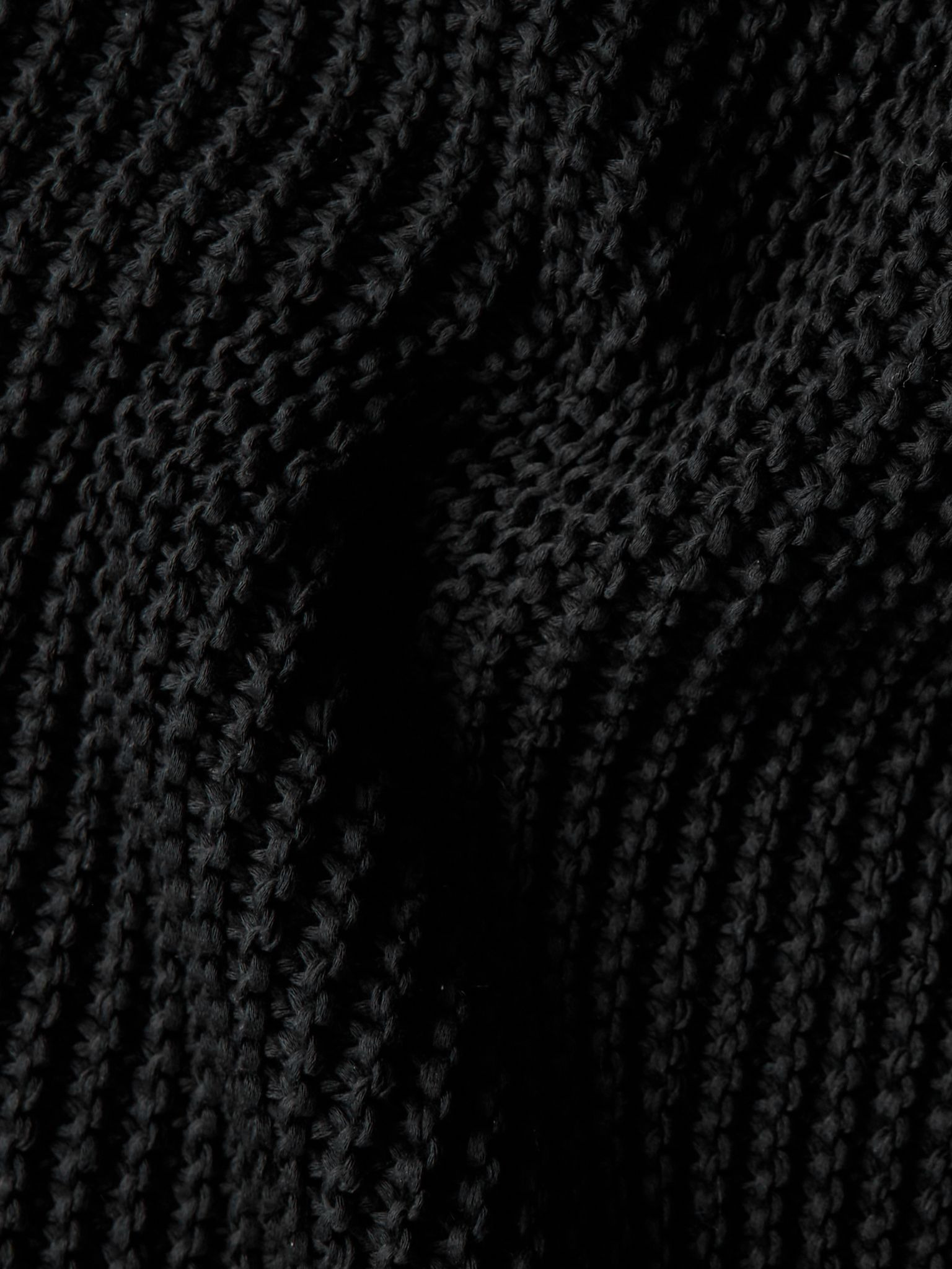Cropped Ribbed Logo-Jacquard Cotton Sweater Black - 4