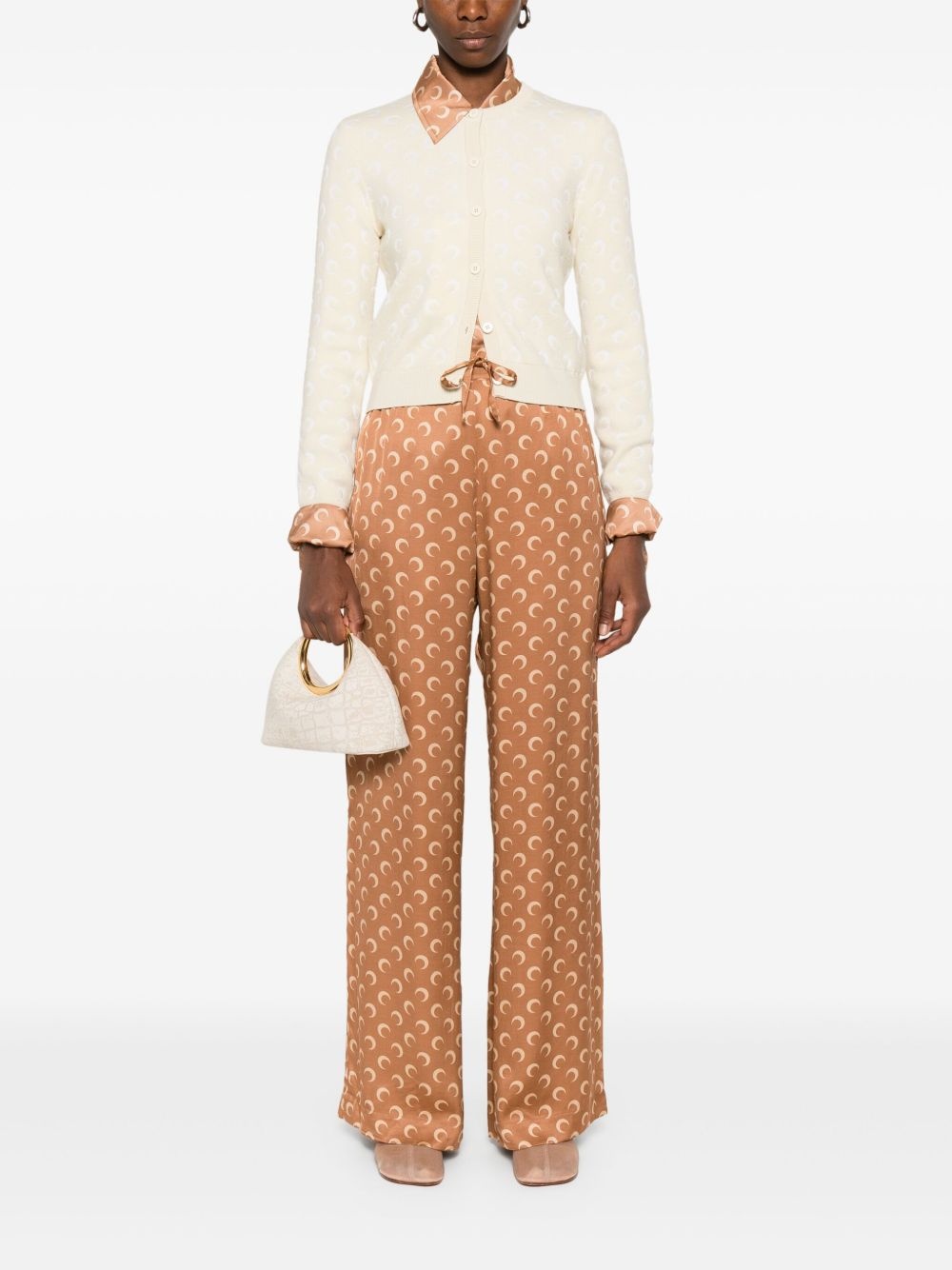 moon-jacquard cardigan - 2