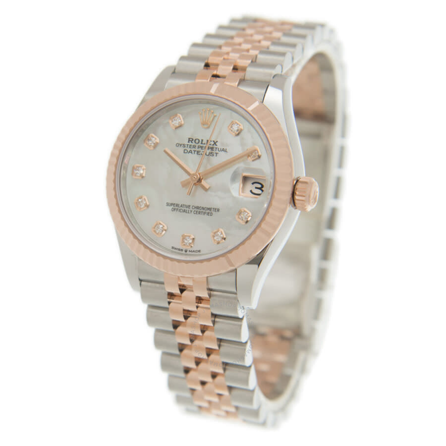 Rolex Datejust 31 Mother of Pearl Diamond Dial Automatic Ladies Steel and 18kt Everose Gold Jubilee  - 4