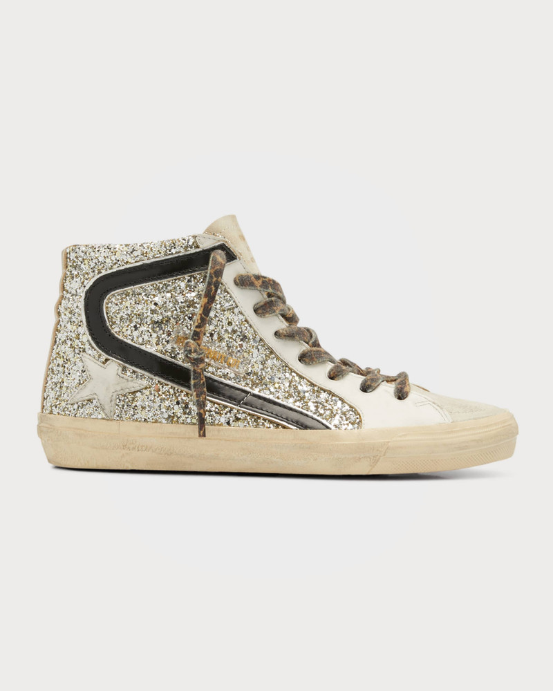 Slide Glitter High-Top Sneakers - 1
