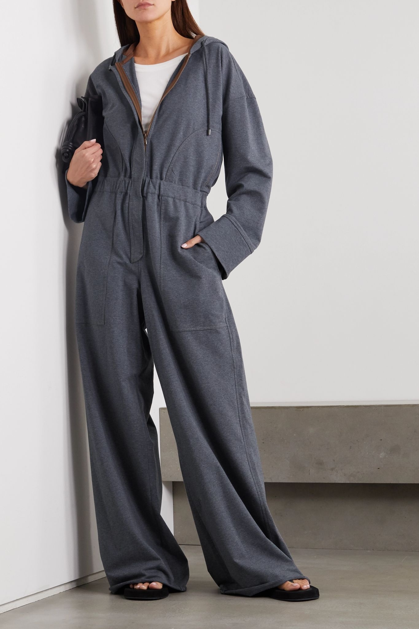 Oversized hooded cotton-blend jersey jumpsuit - 2