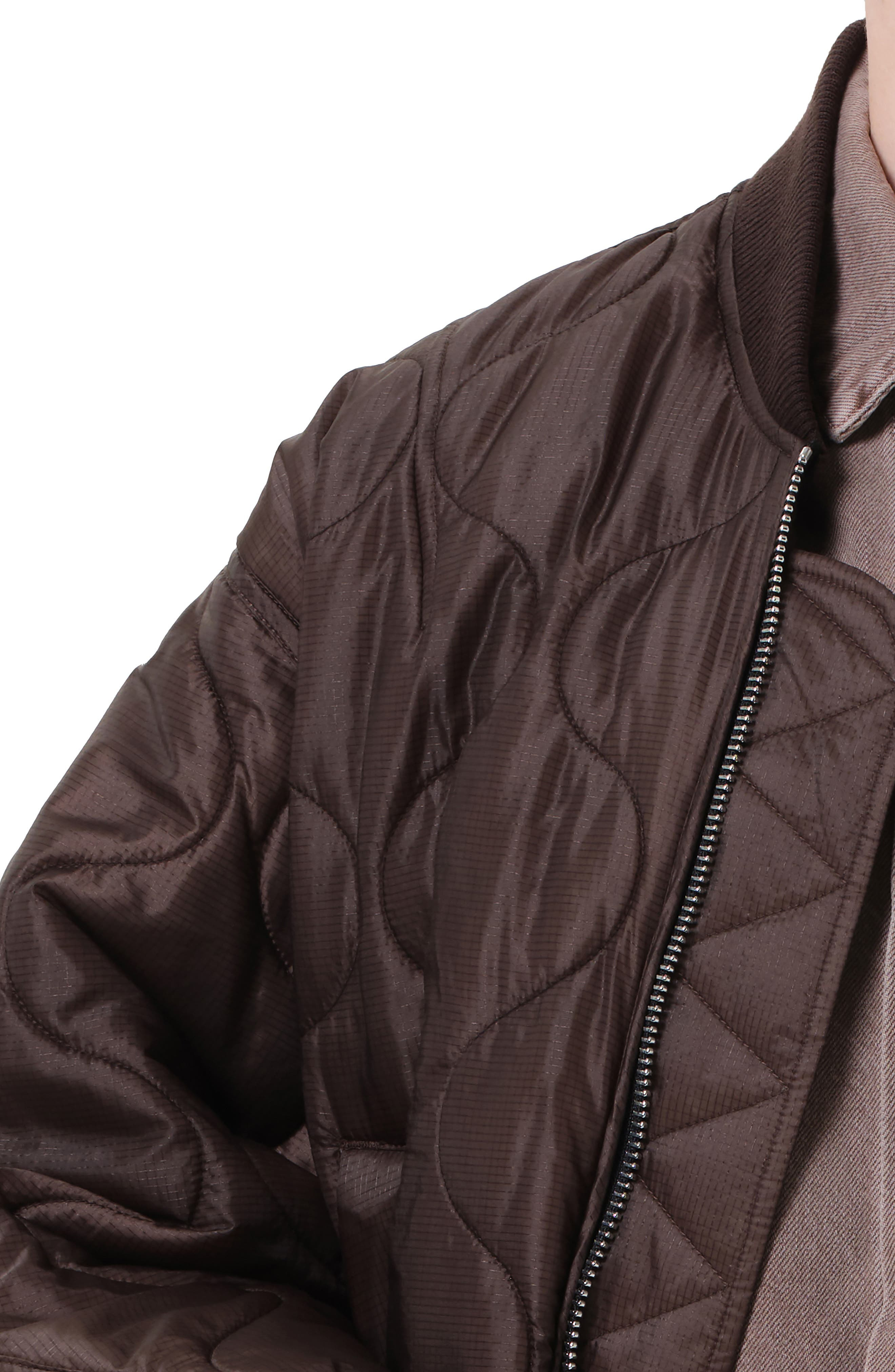 AGOLDE Isla Onion Quilted Bomber Jacket in Bourbon Dk Chocolate Brown at Nordstrom - 4