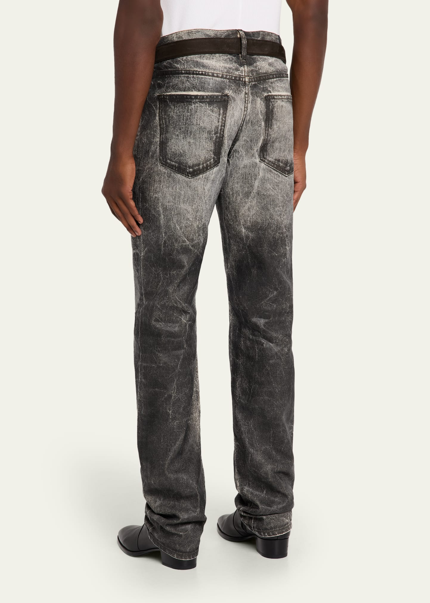 Men's Jimmy Ecru Twill Flare Pants - 3