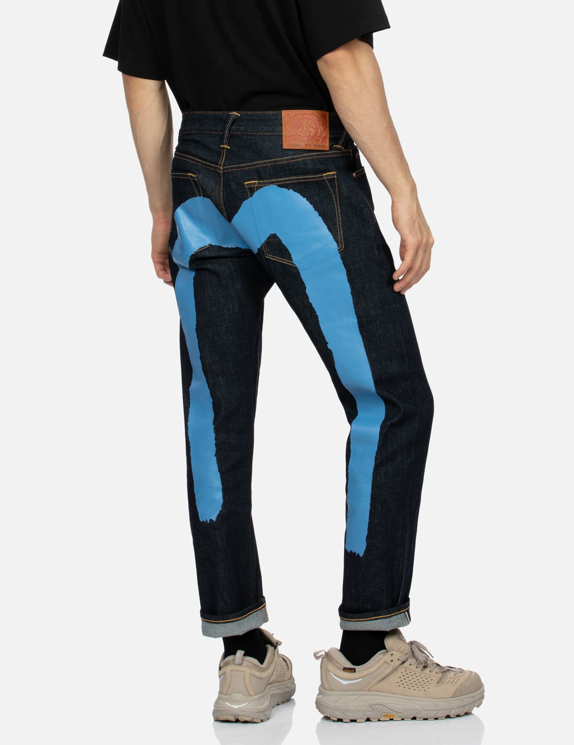Blue Brushstroke Daicock Slim Cropped-fit  Jeans - 7