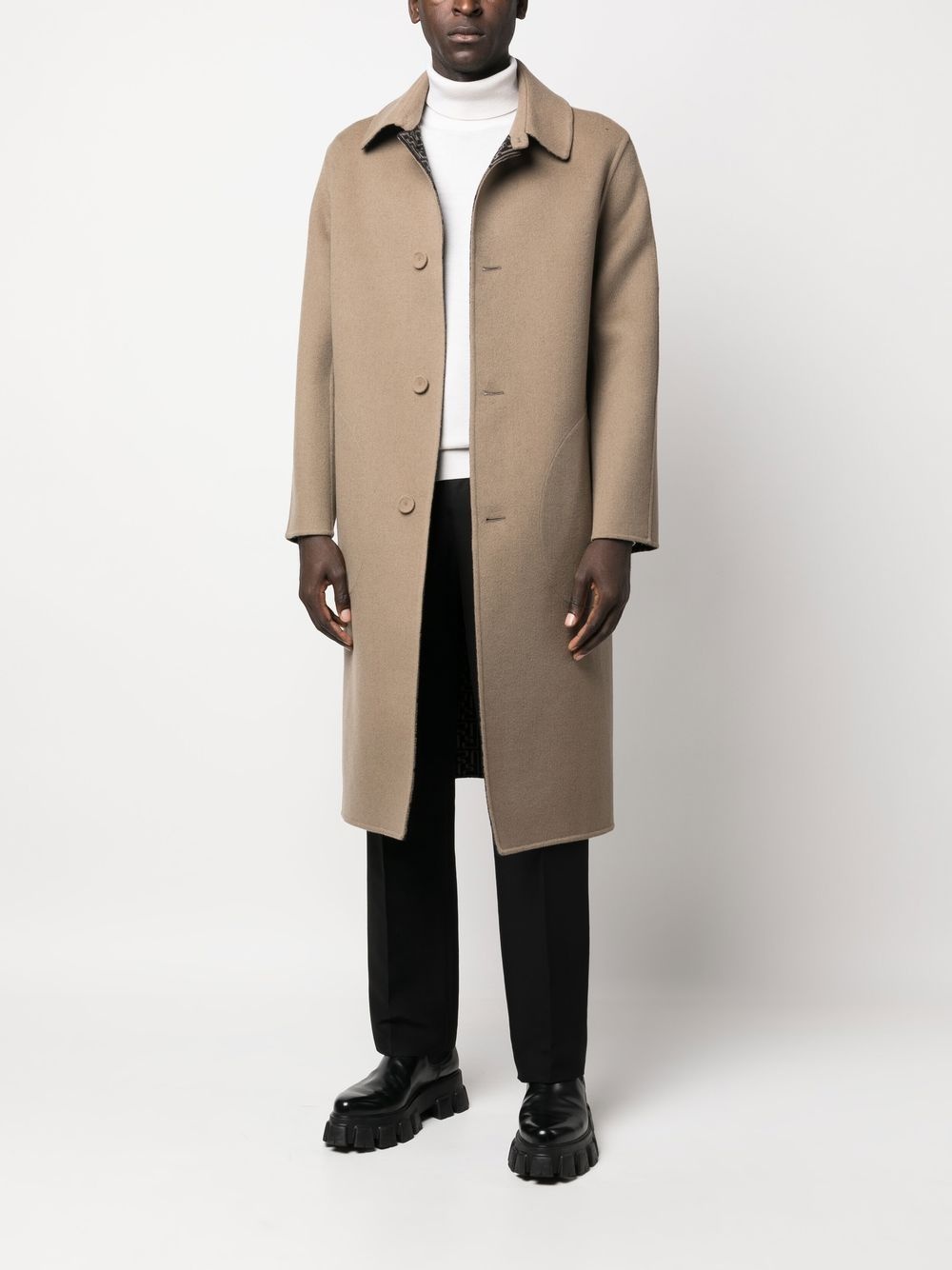 belted wool coat - 2