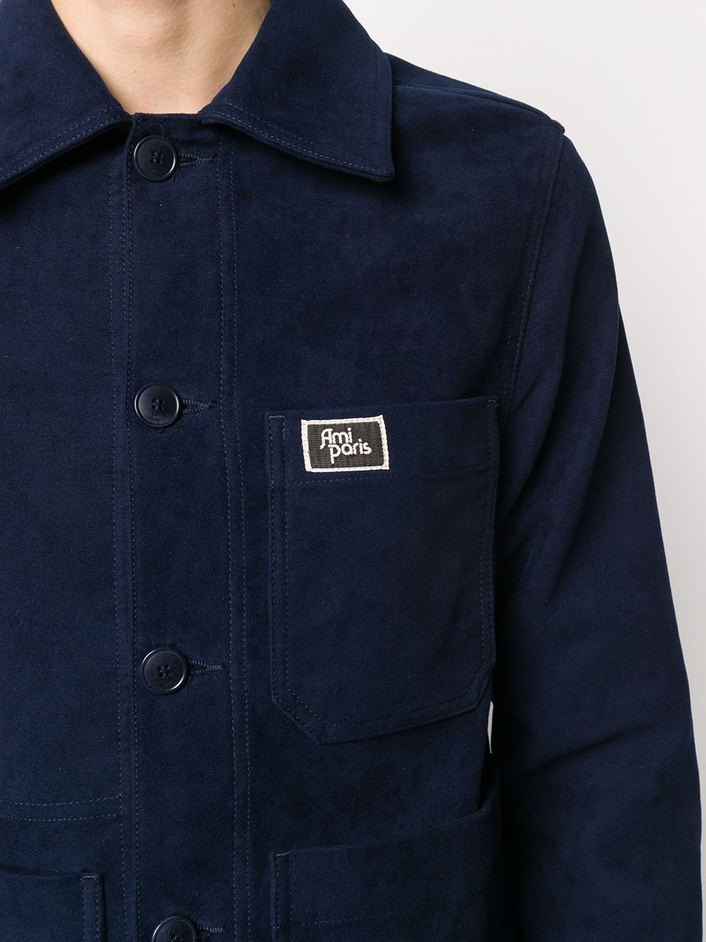 patch pockets worker jacket - 5