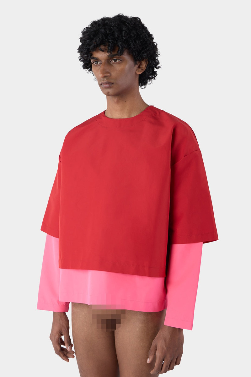 DOUBLE-HEM SWEATER / bordeaux & fuchsia 3