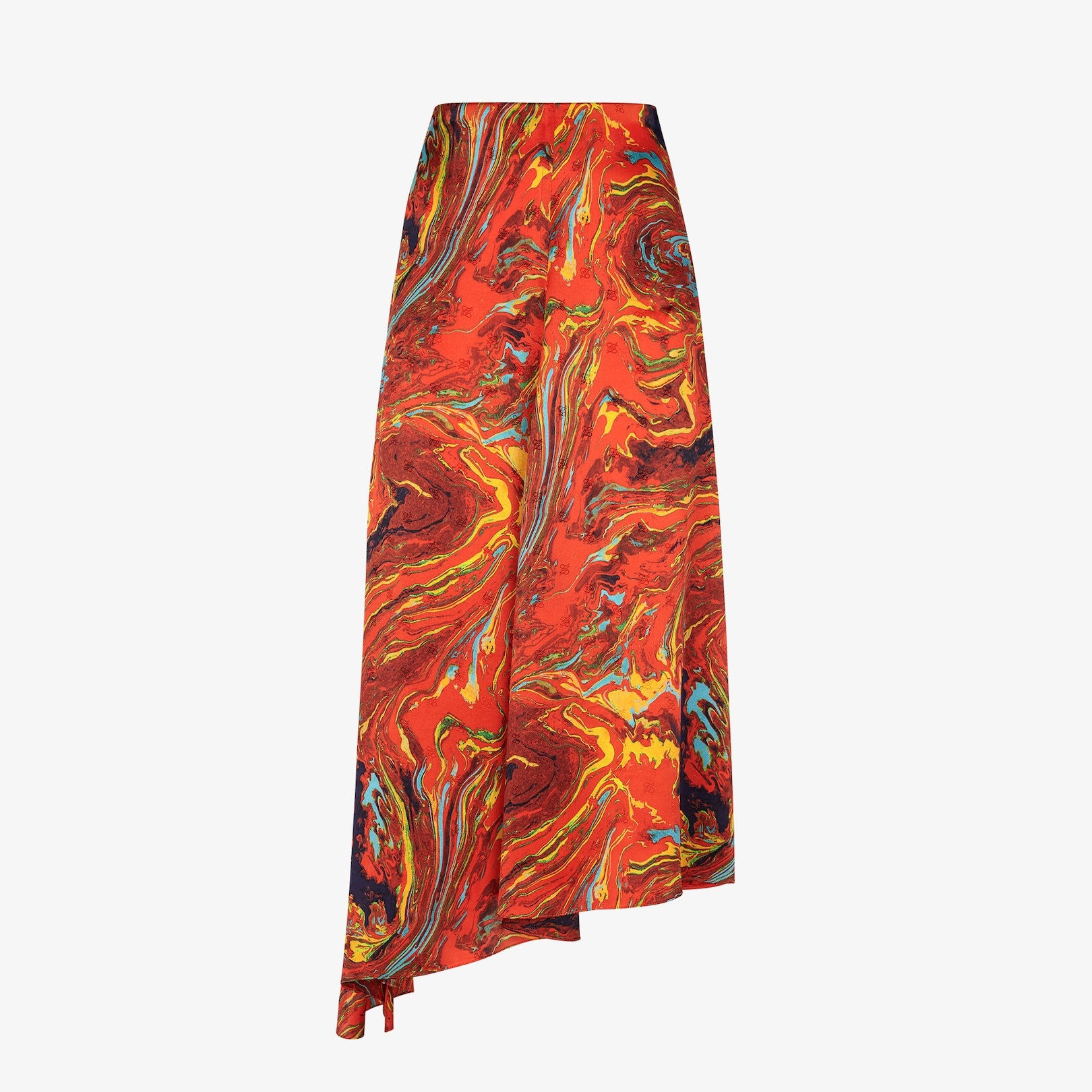 Orange satin crêpe skirt - 1