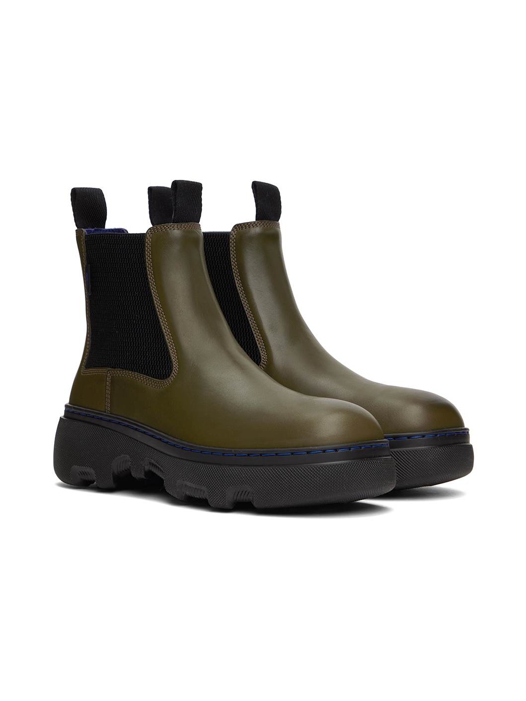 Green Leather Creeper Chelsea Boots - 4