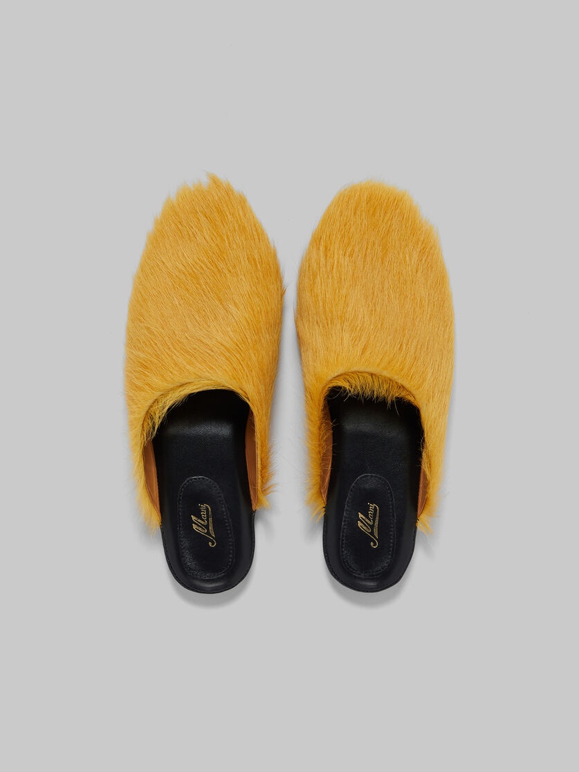 YELLOW LONG-HAIR CALFSKIN FUSSBETT SABOT - 4