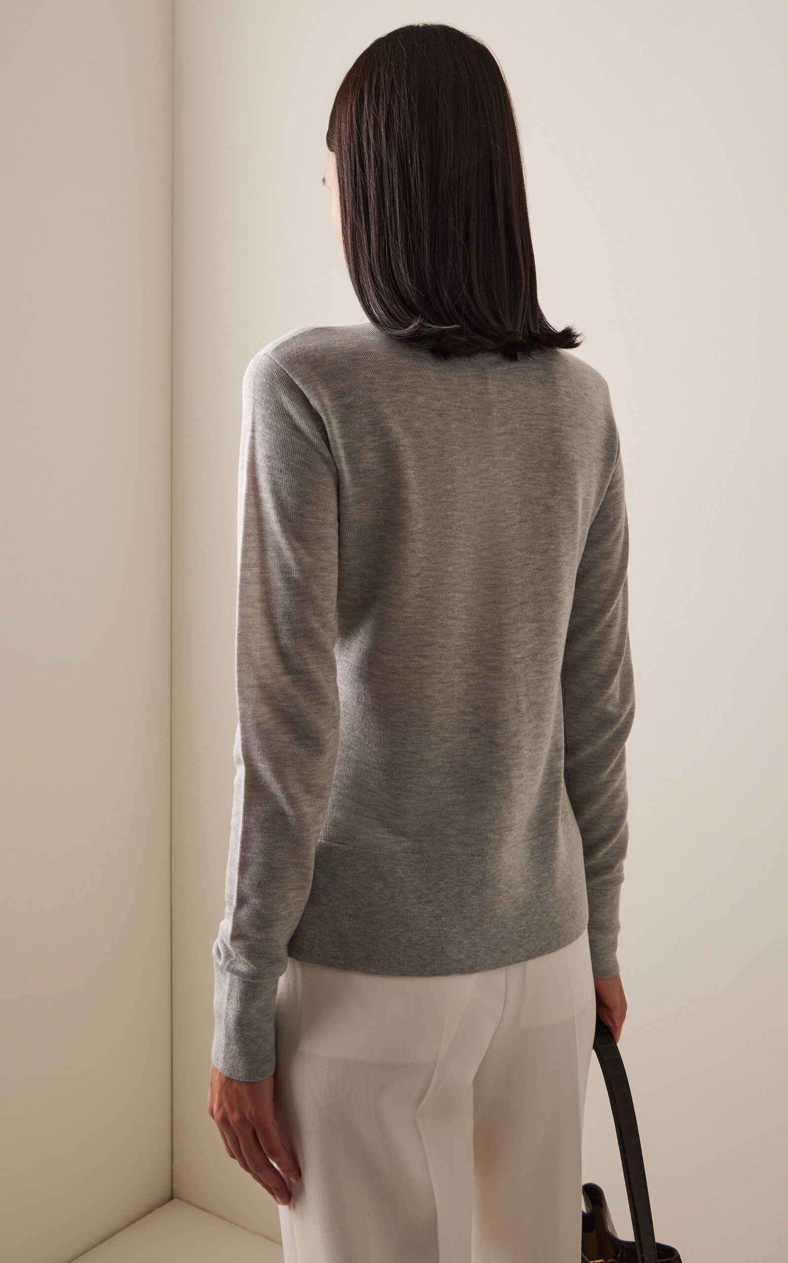 Stretch-Cashmere Cardigan grey - 4
