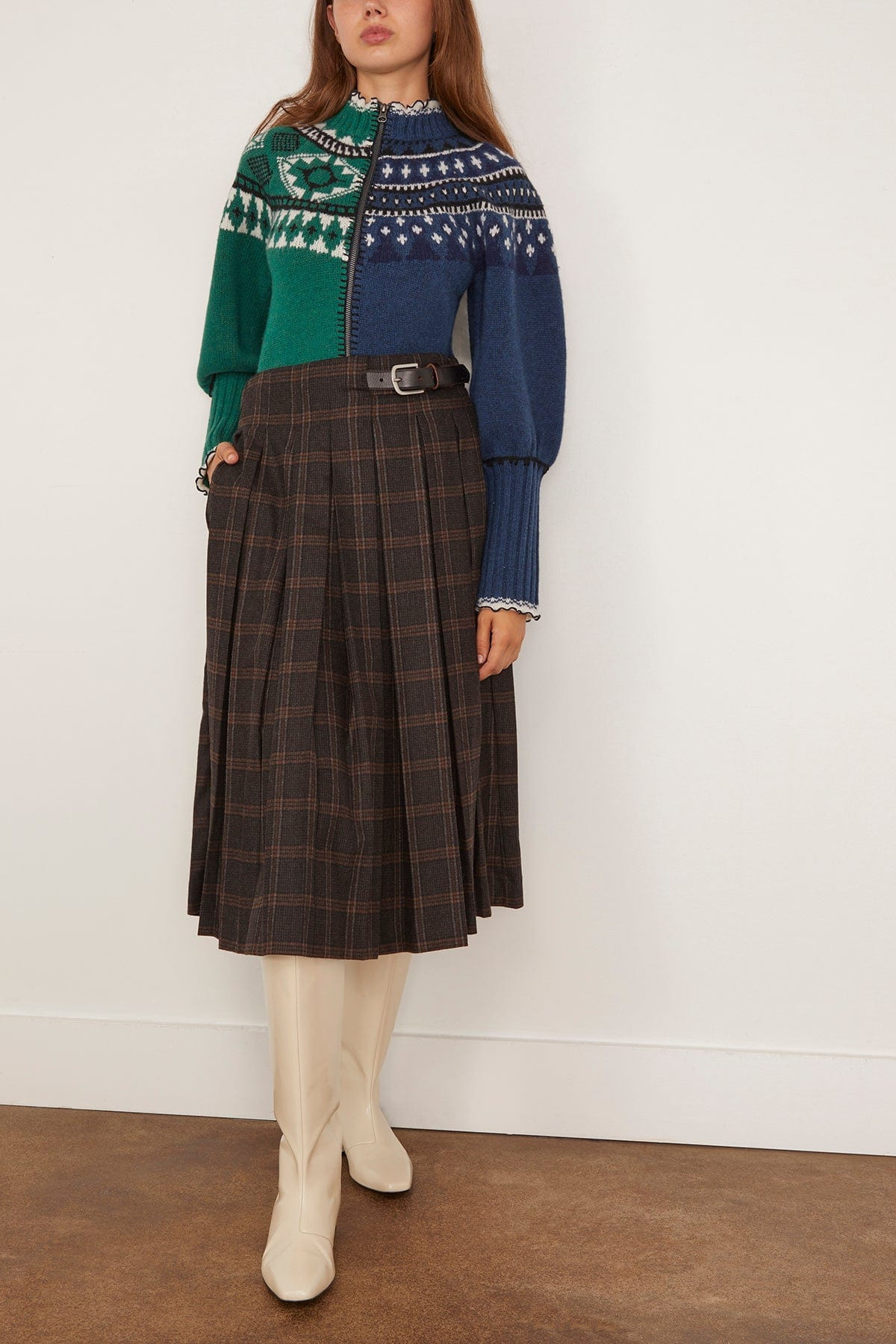 Linea Fair Isle Zip Front Cardigan in Multi - 2