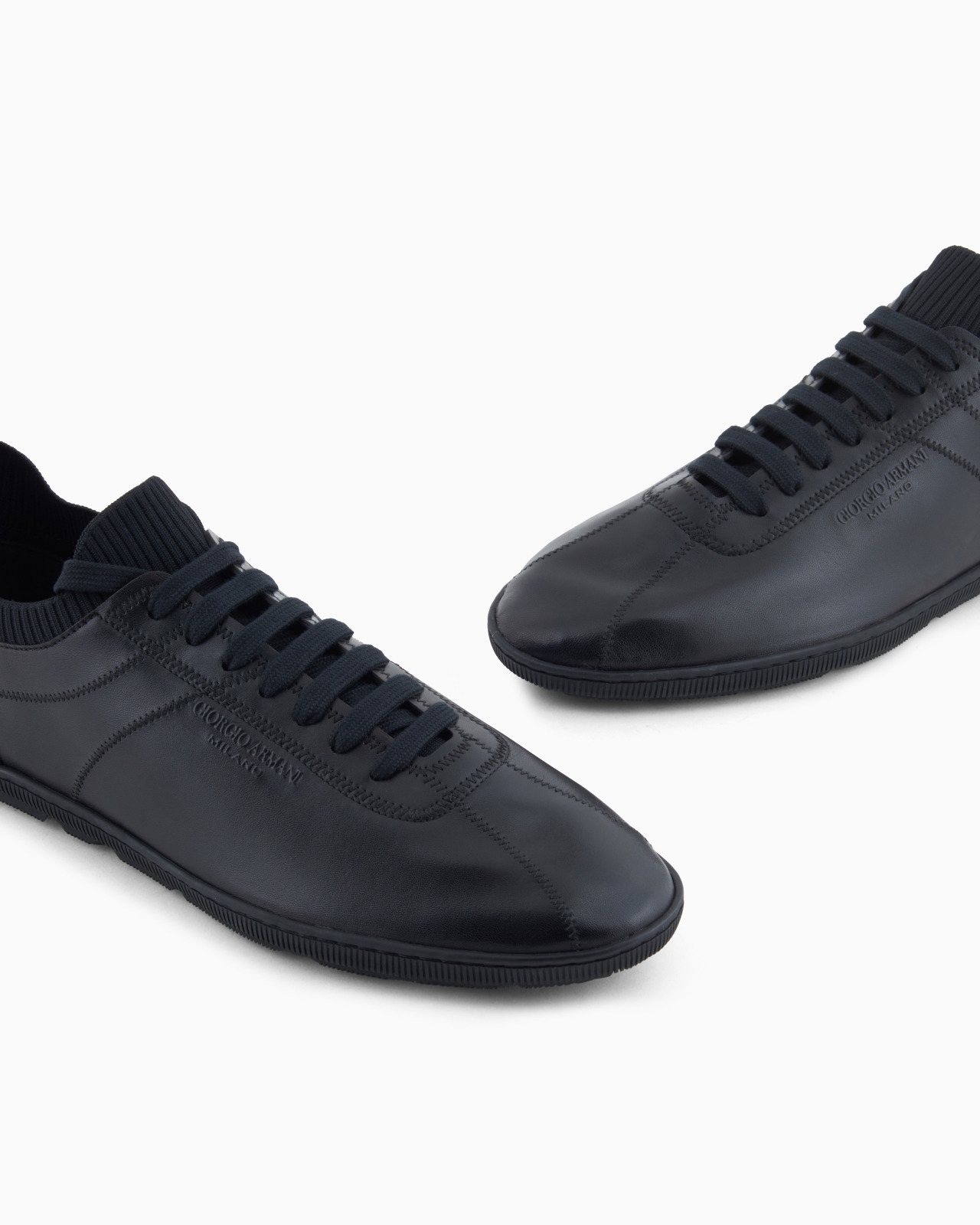 LAMBSKIN AND KNIT SNEAKERS - 5