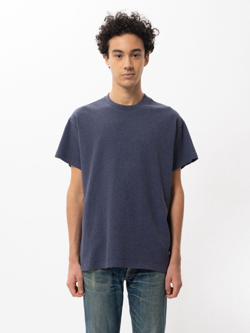 Nudie Jeans Milton Recycled Tee  Bluemelange outlook