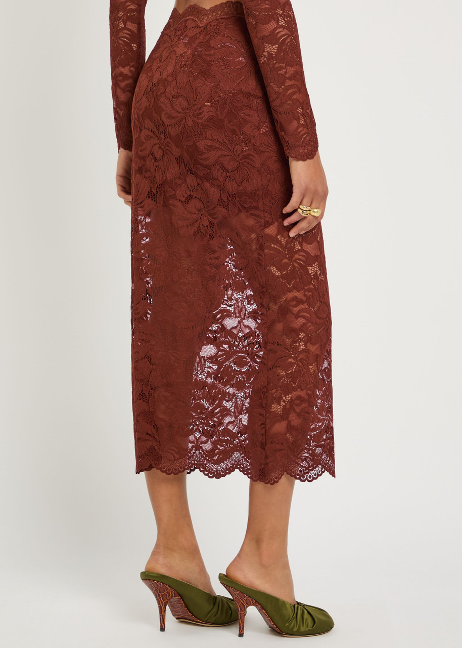 Rabanne Floral Stretch-guipure Lace Midi Skirt - 3