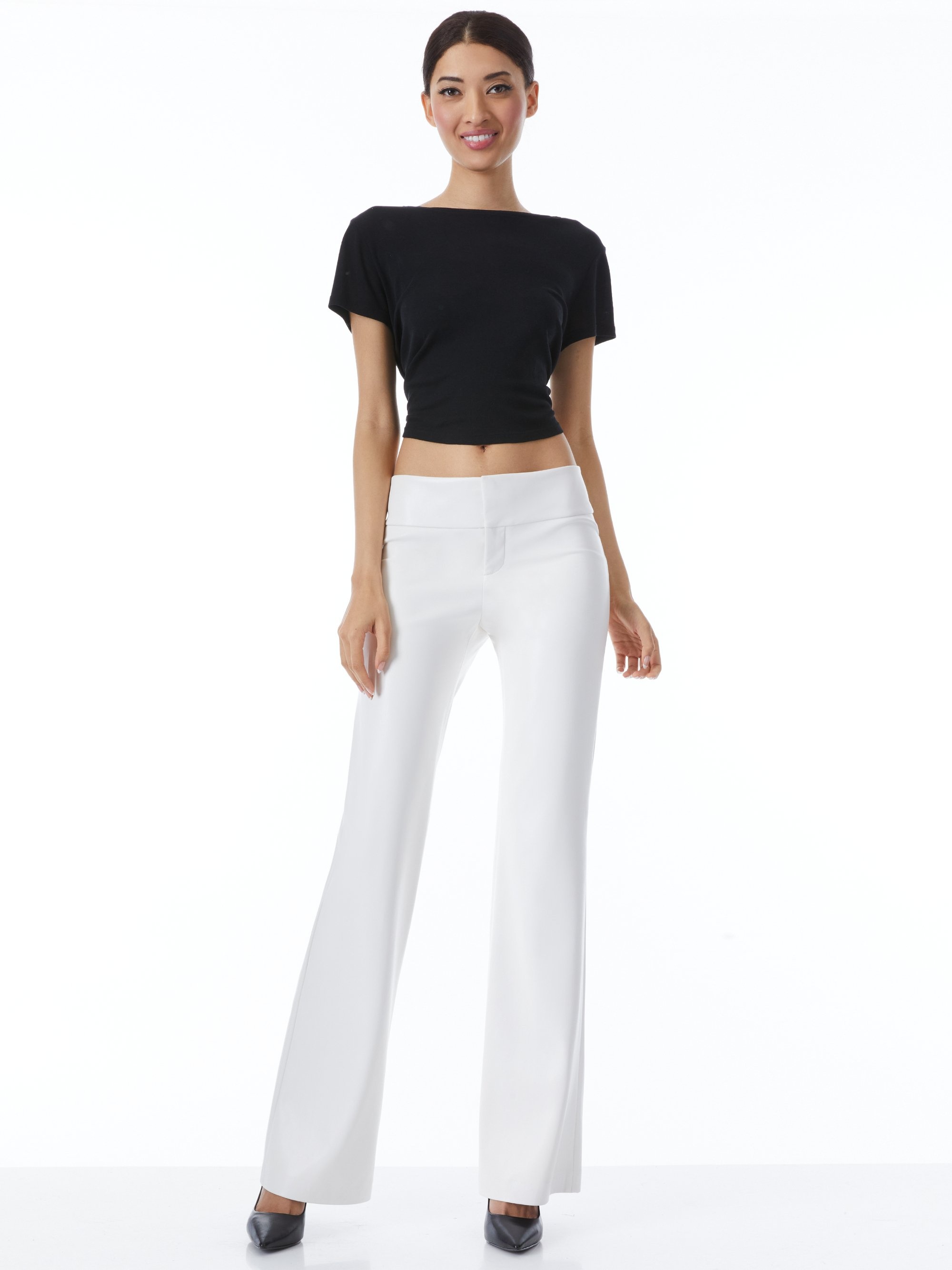 OLIVIA VEGAN LEATHER BOOTCUT PANT - 3