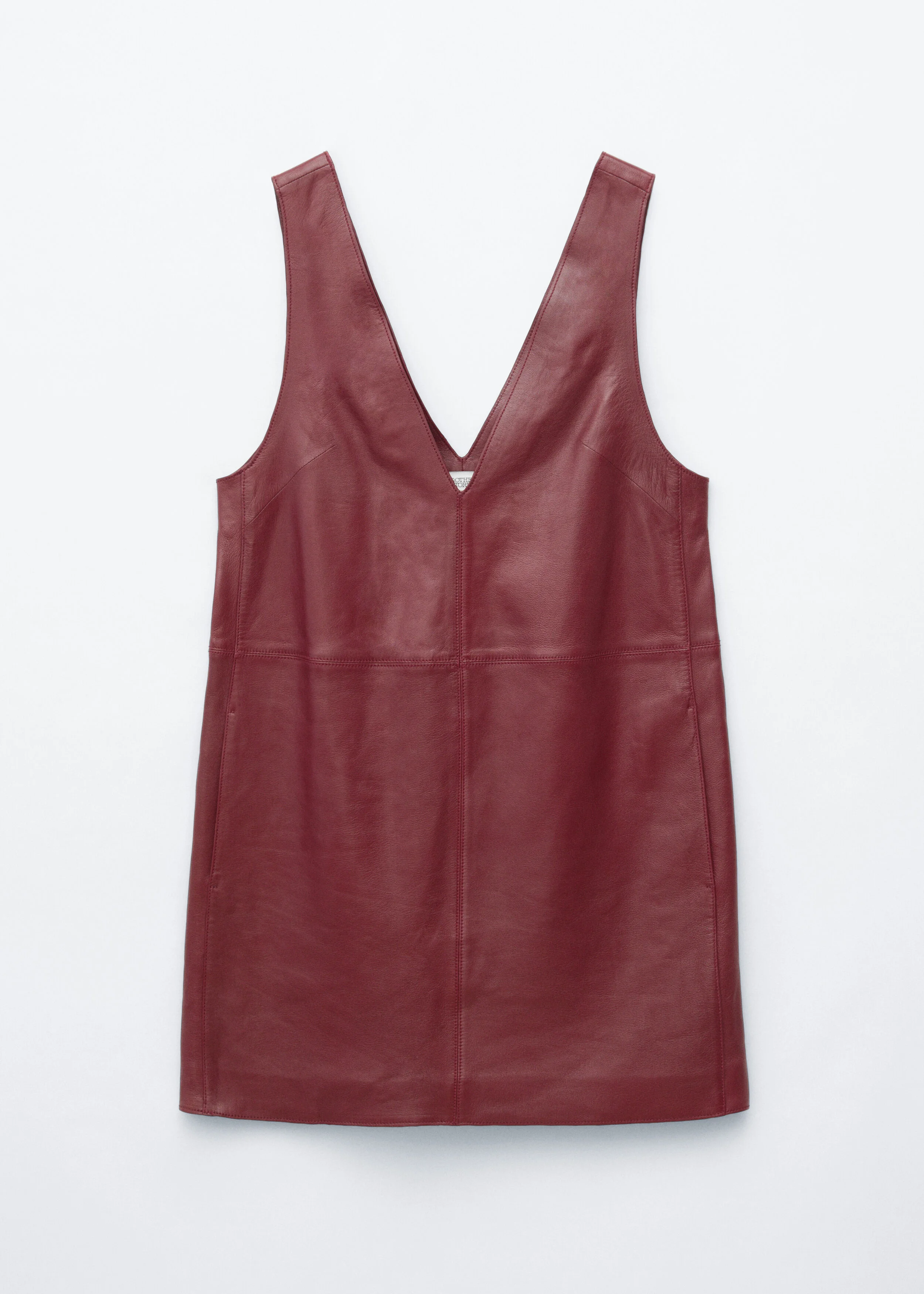 V-Neck Leather Dress - 1