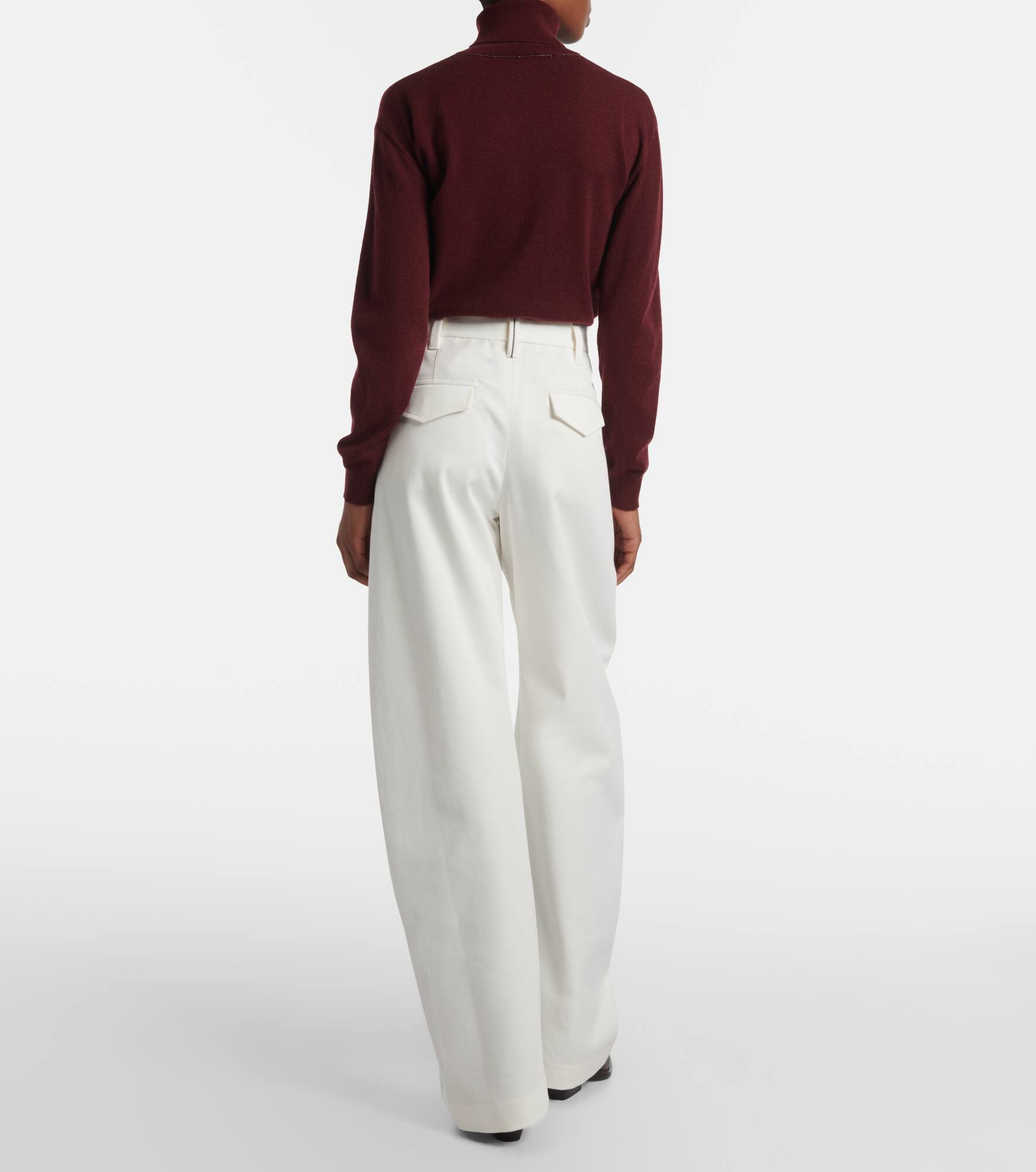 Cotton barrel-leg pants - 3