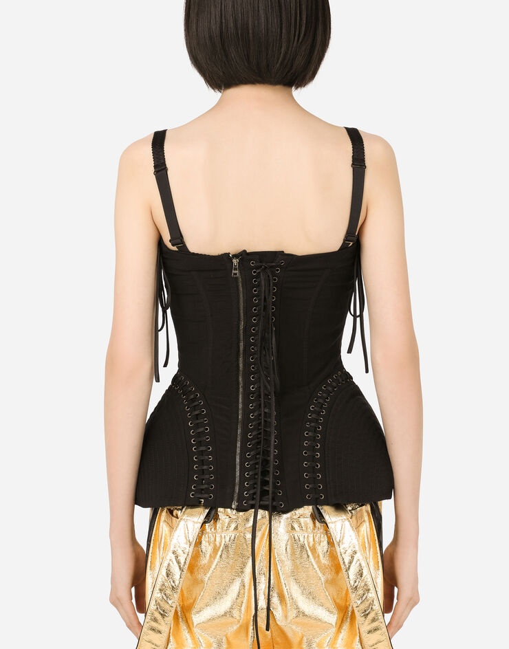 Stretch knit bustier with laces - 2