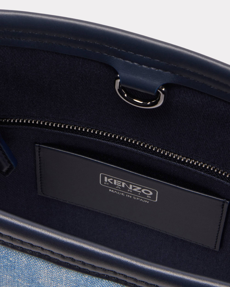 'KENZO 18' denim and leather bucket bag 4